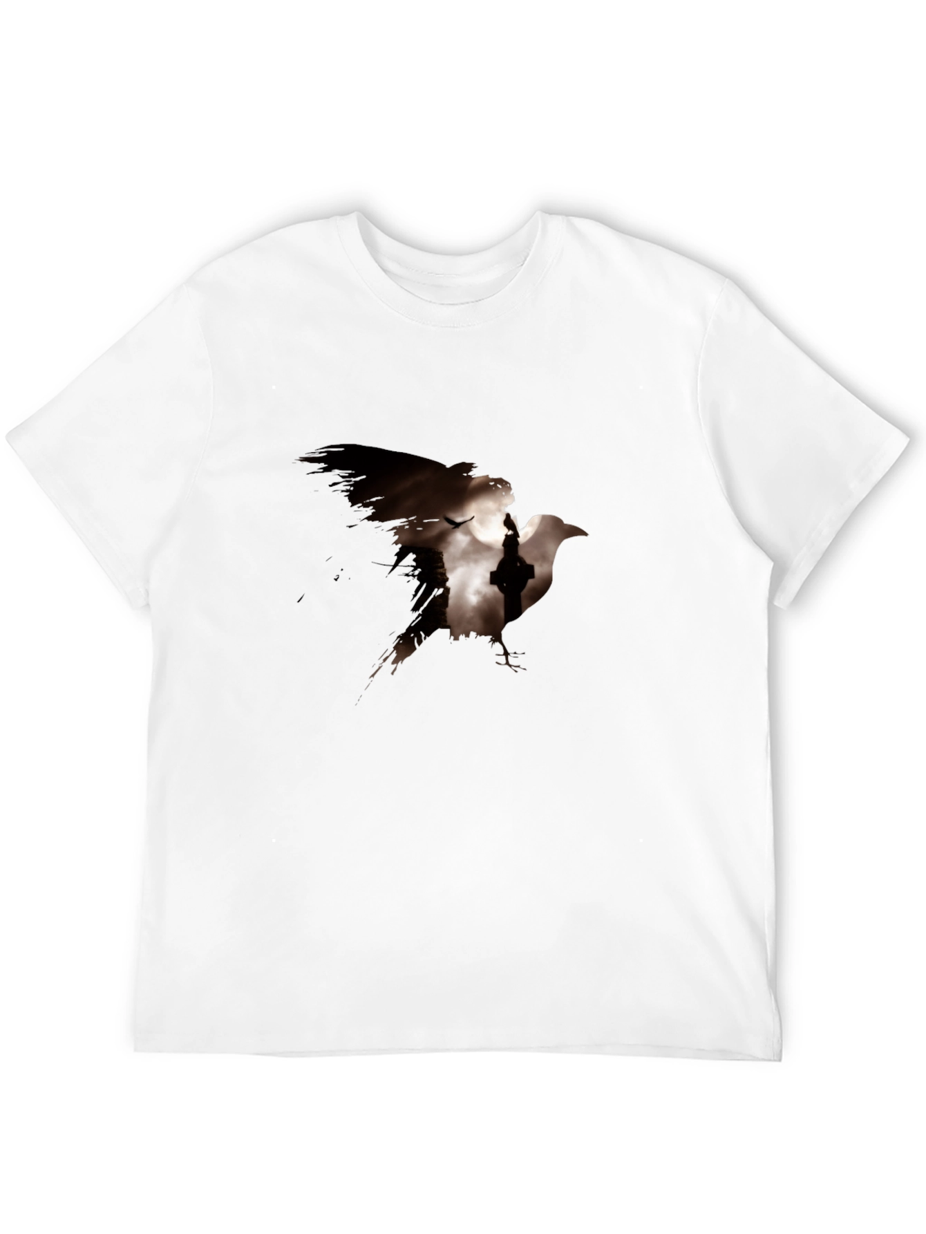 Raven Silhouette Graphic Black T-Shirt