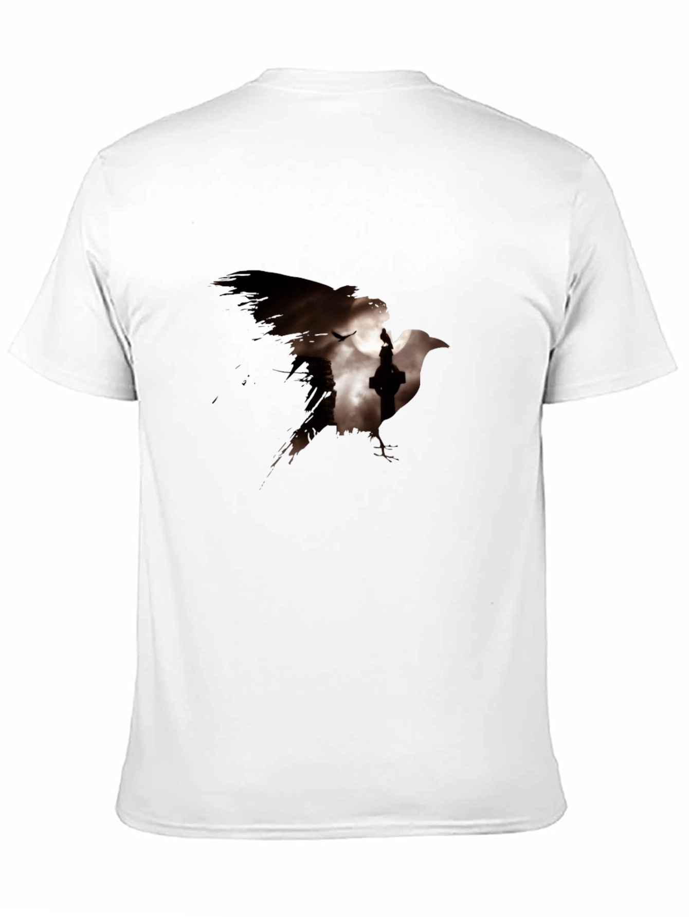 Raven Silhouette Graphic Black T-Shirt