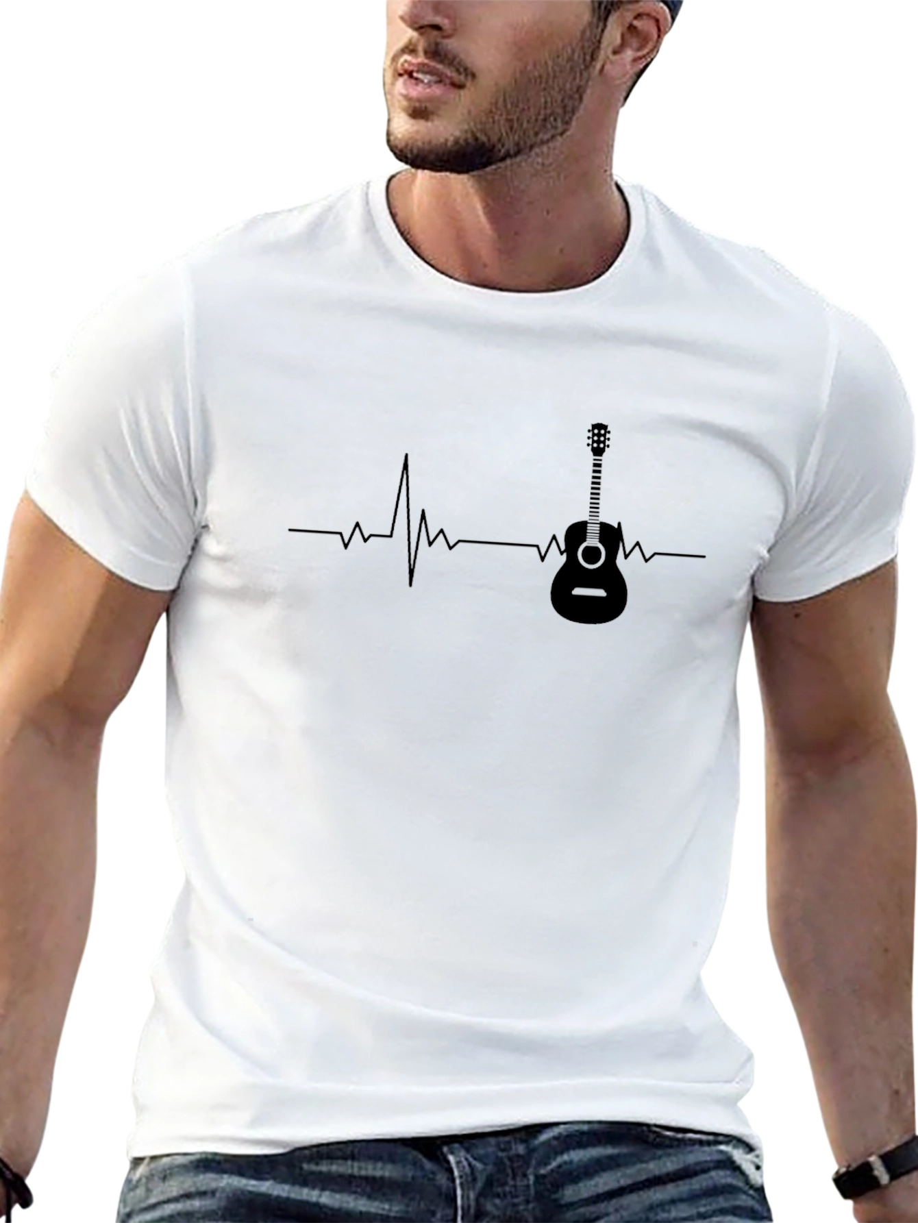 Guitar Heartbeat T-Shirt - Music Lover Tee
