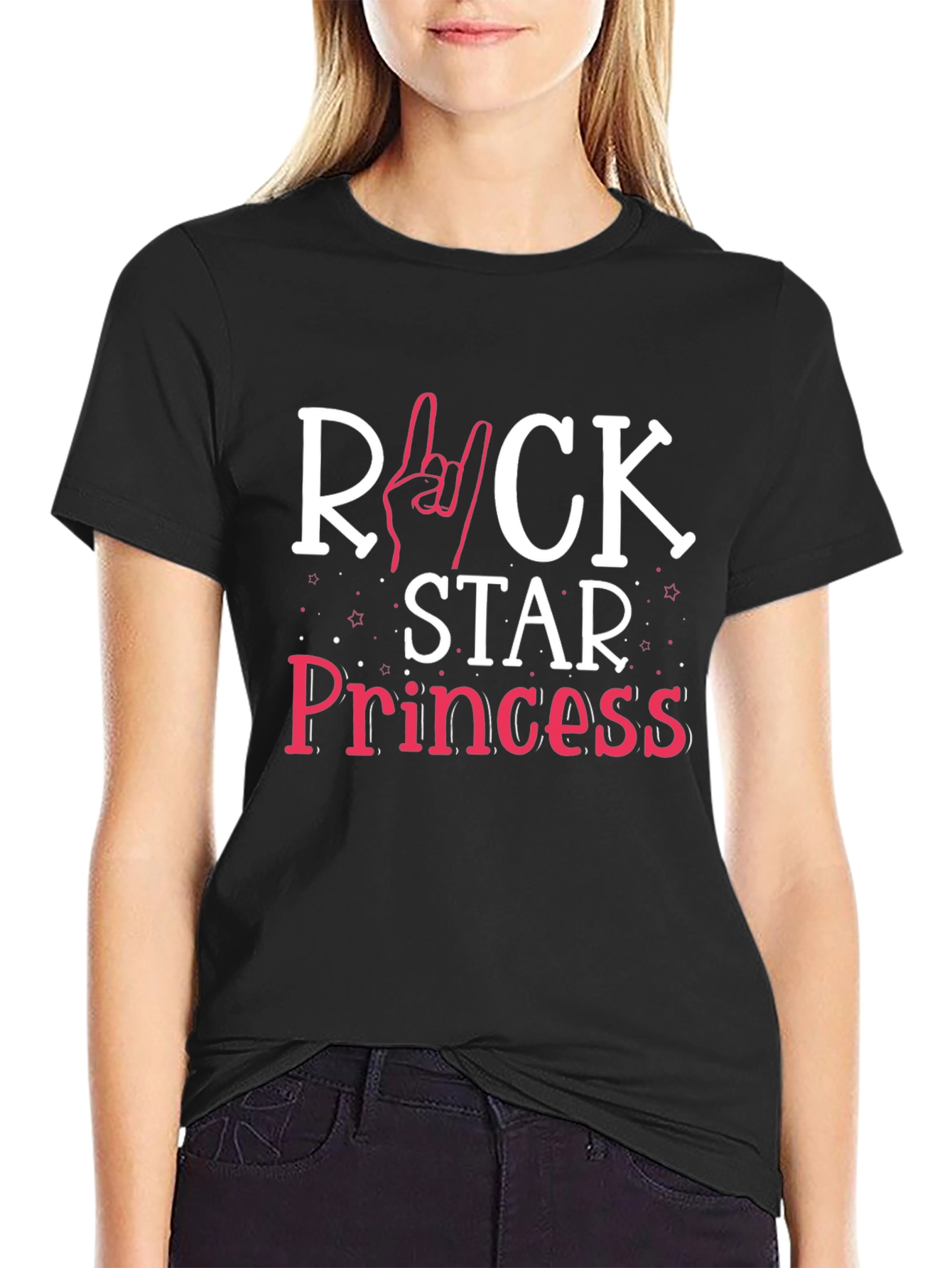 Rockstar Princess Graphic T-Shirt - Black Cotton Tee