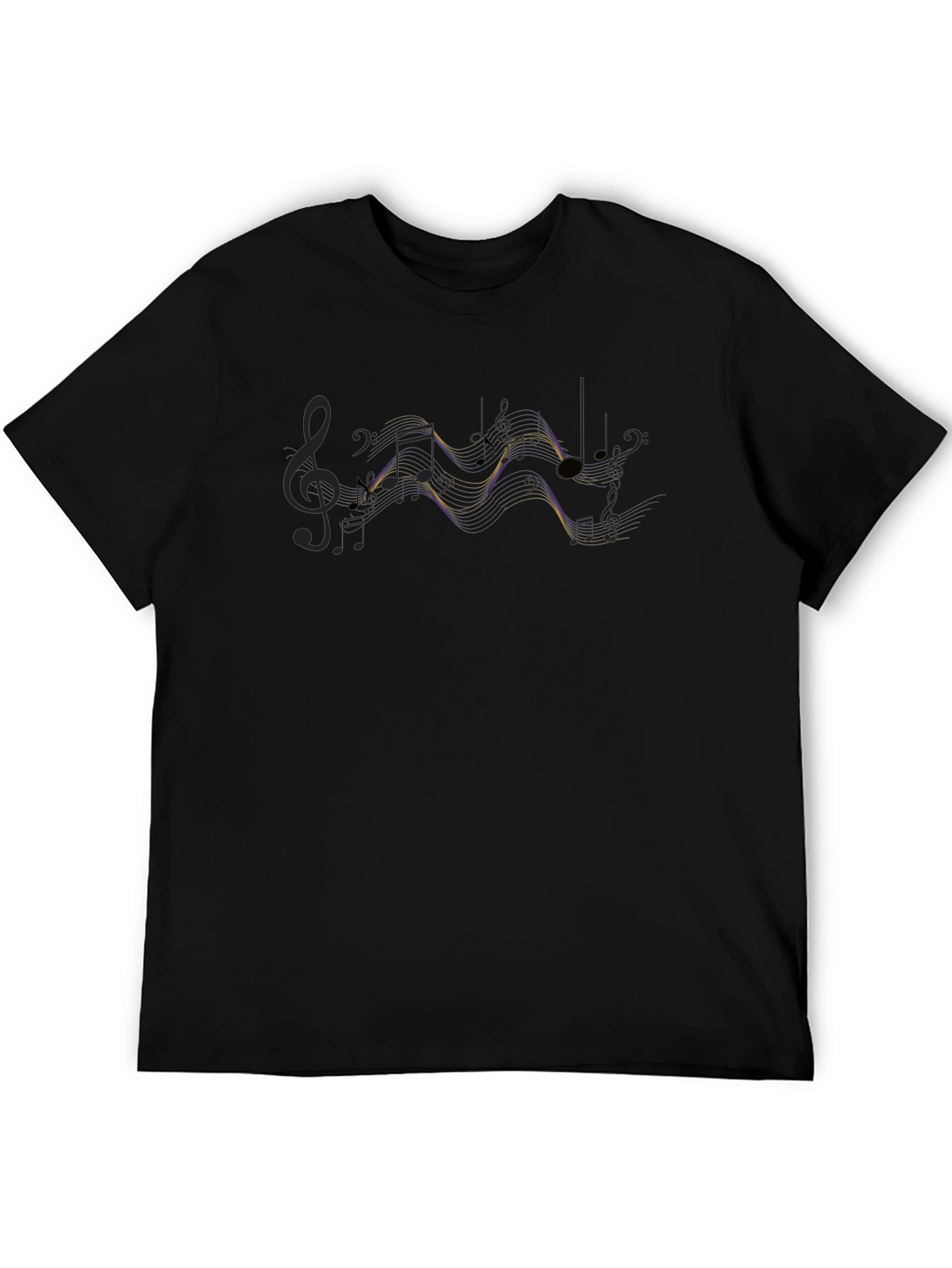 Musical Note Graphic Black T-Shirt