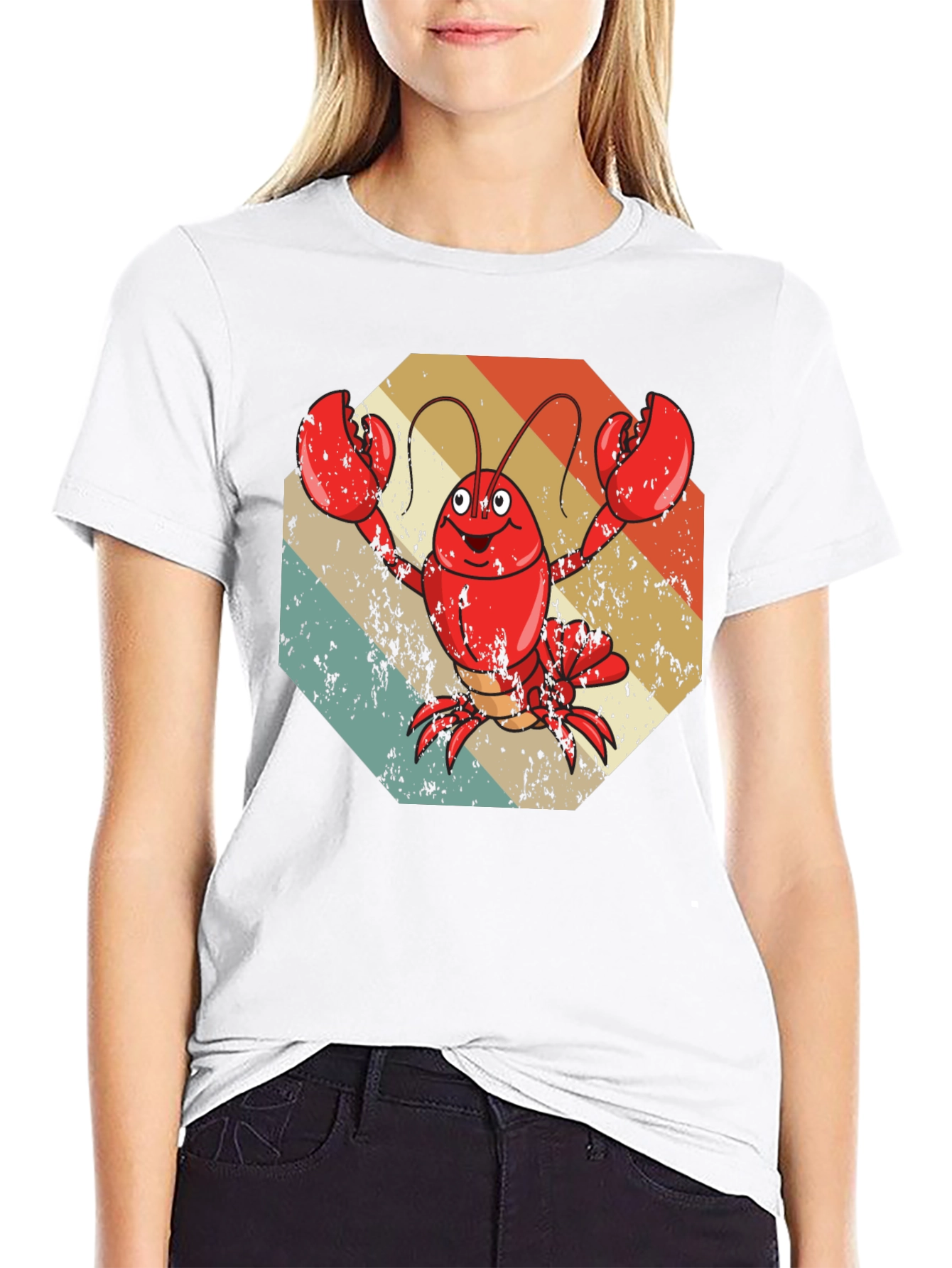 Retro Lobster Graphic Tee - Quirky Cartoon Design