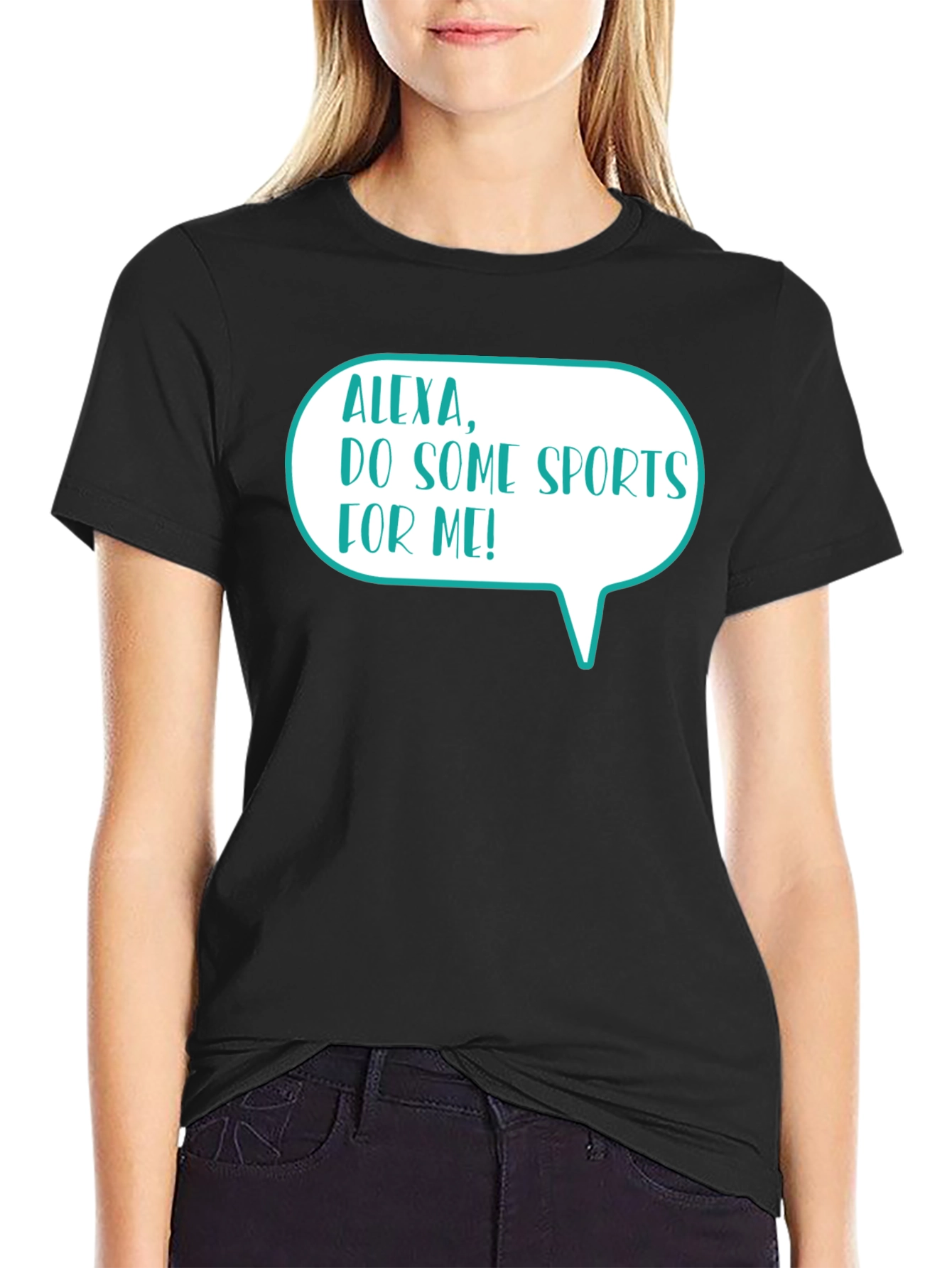 Alexa Do Some Sports Mens Black T-Shirt
