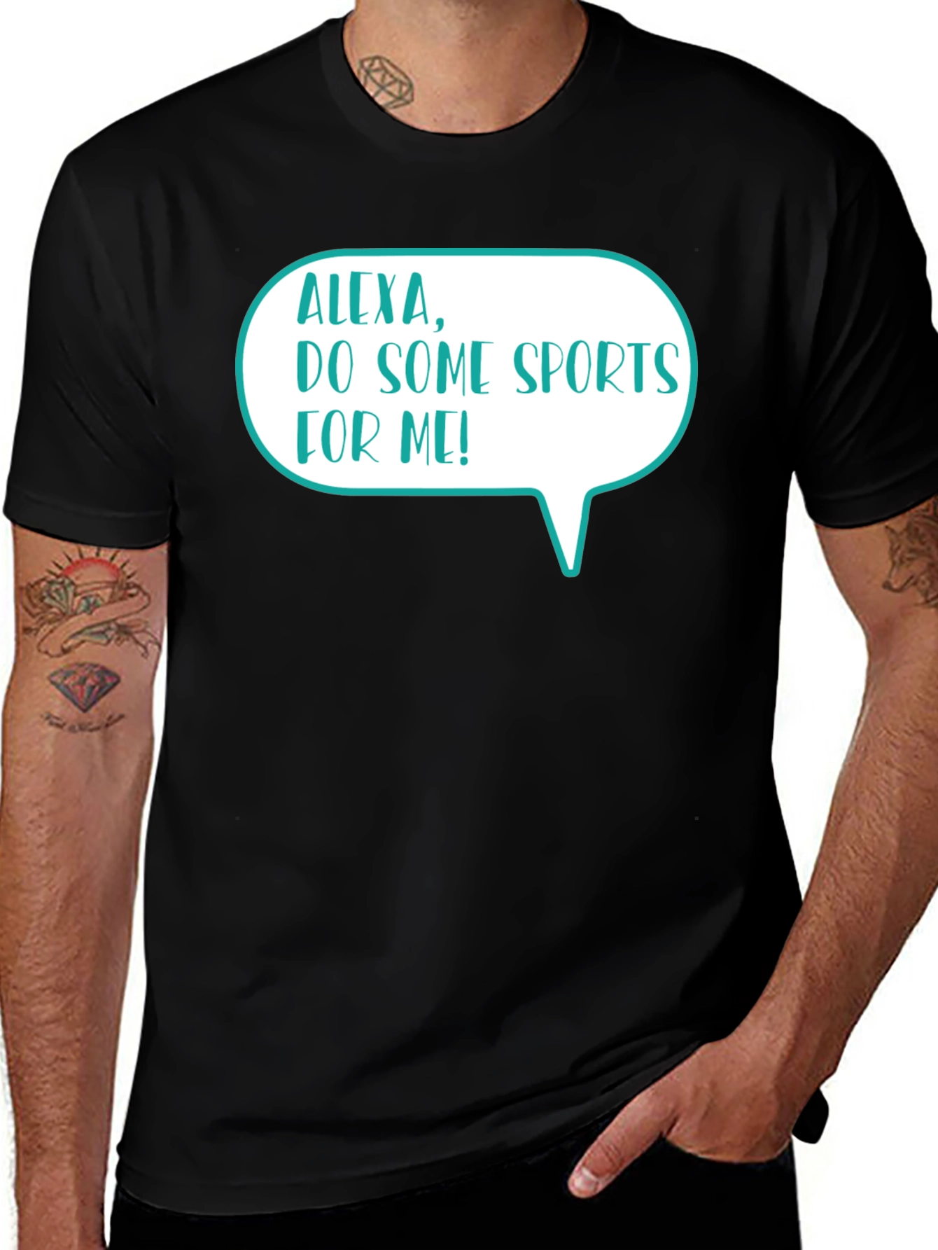 Alexa Do Some Sports Mens Black T-Shirt