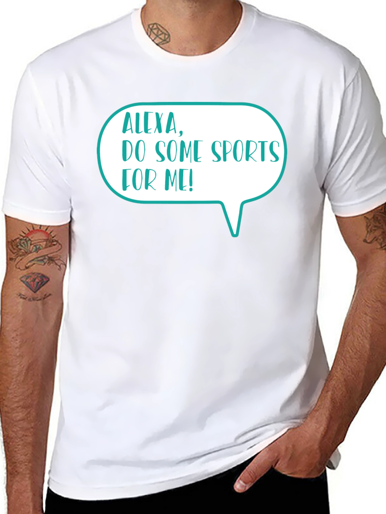 Alexa Do Some Sports Mens Black T-Shirt