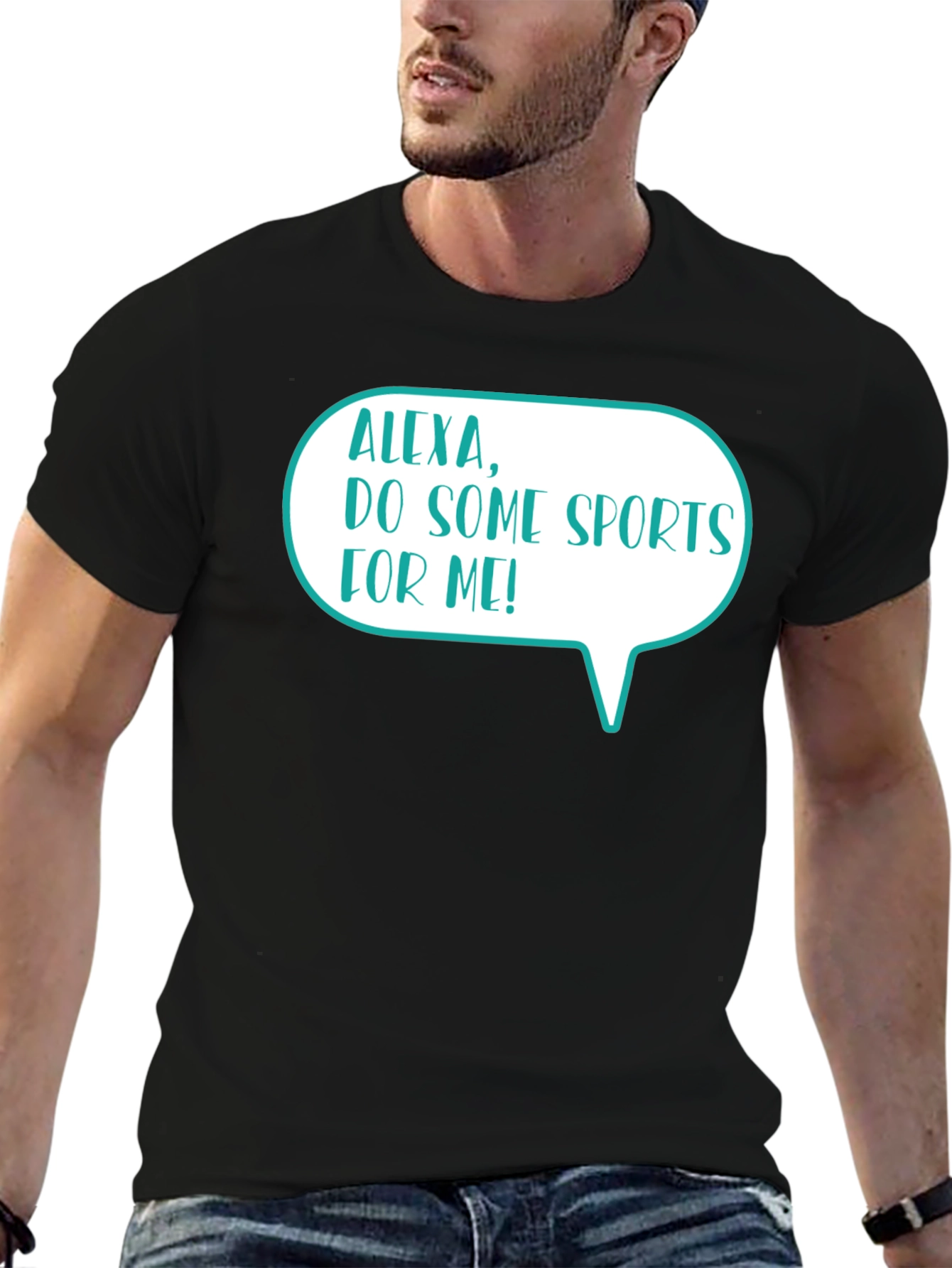 Alexa Do Some Sports Mens Black T-Shirt