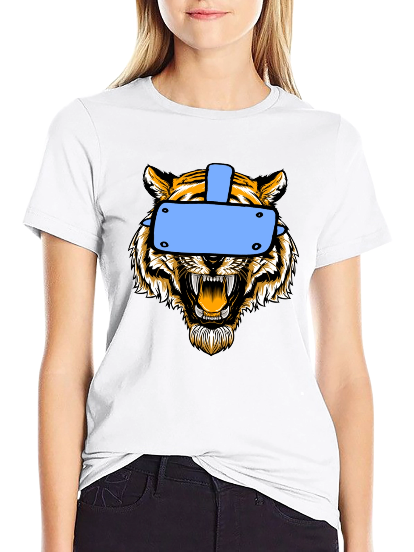 Tiger VR Headset Graphic Tee - Black