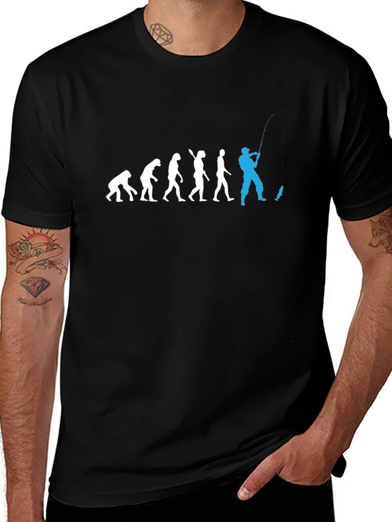 Evolution of Fishing Mens T-Shirt