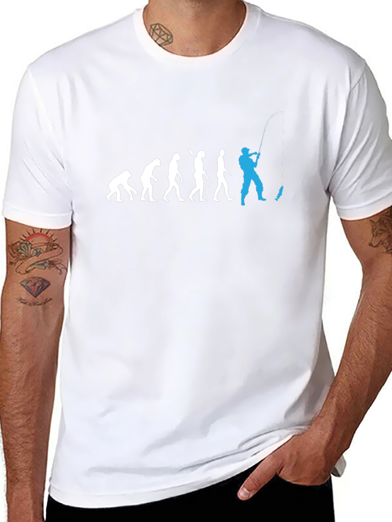 Evolution of Fishing Mens T-Shirt