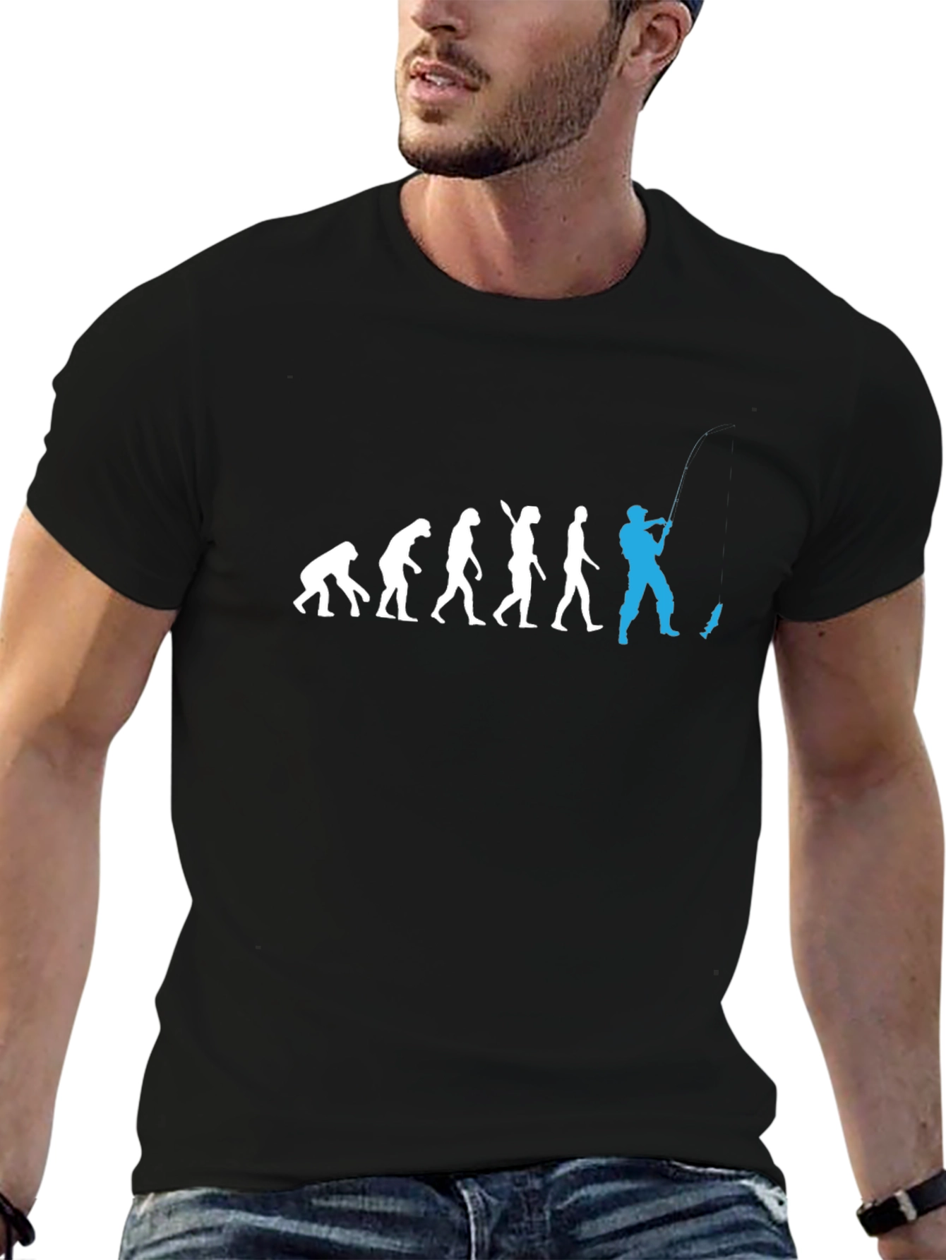 Evolution of Fishing Mens T-Shirt