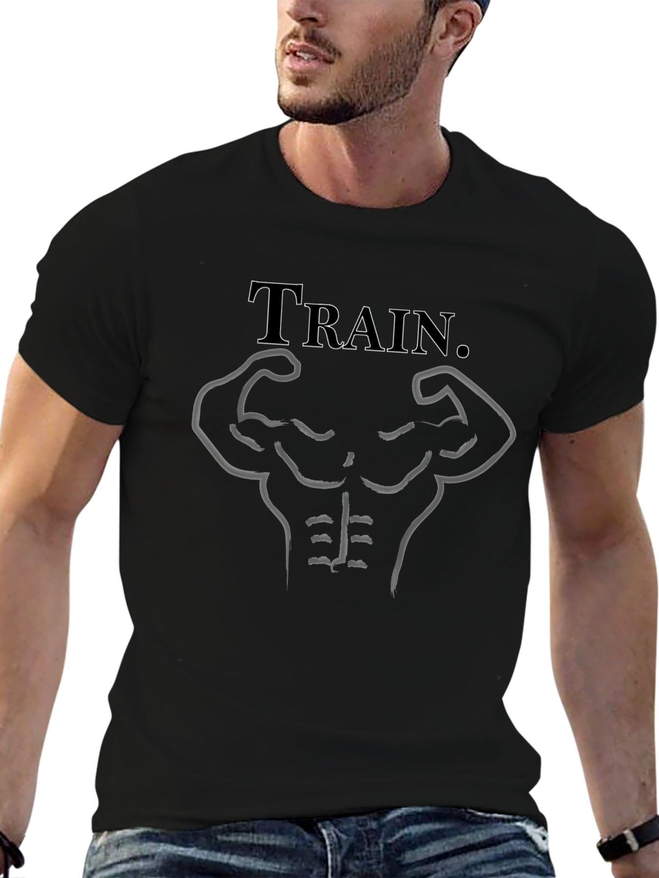 Train Graphic Black T-Shirt - Bodybuilding Fitness Gym