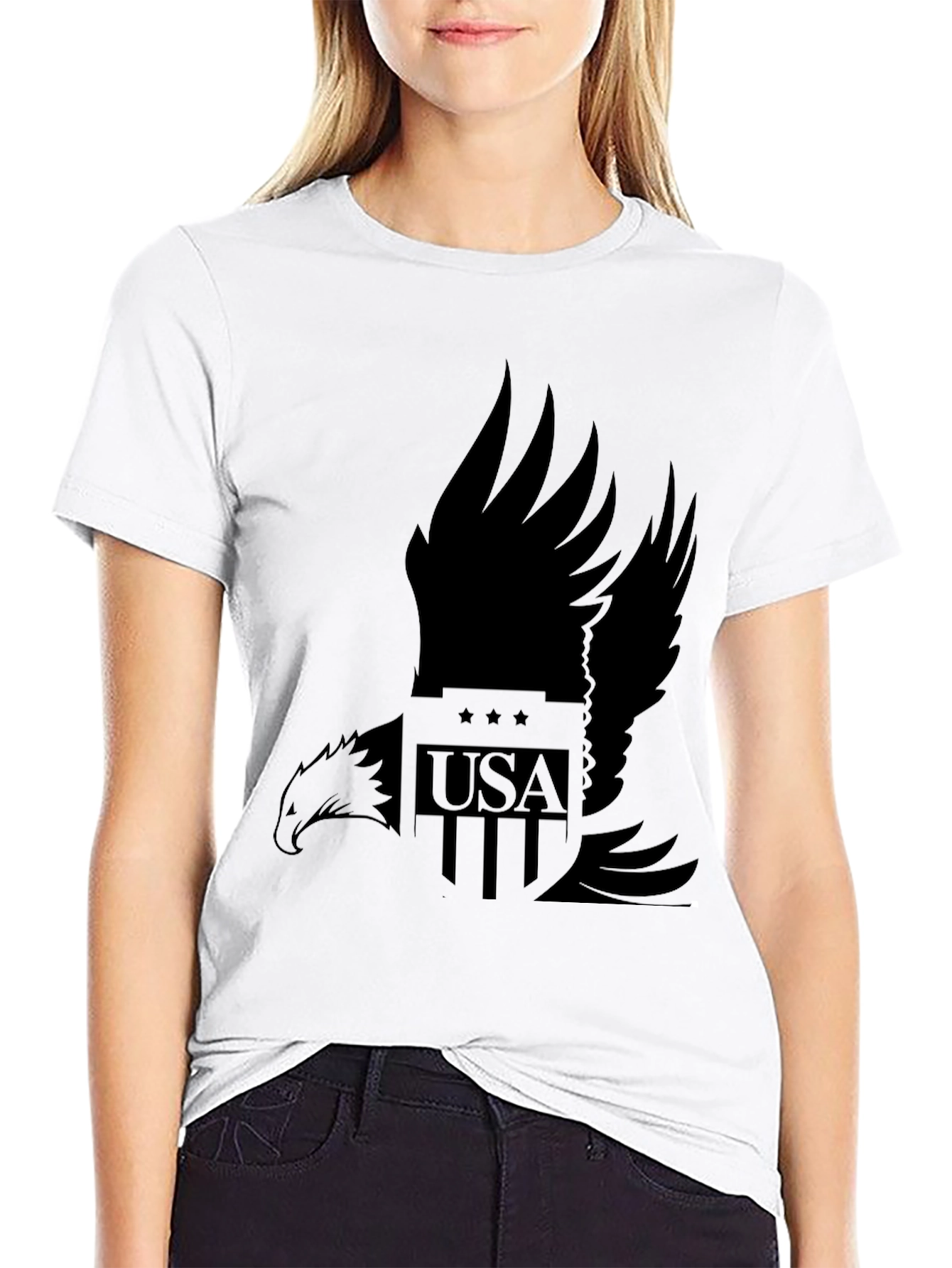 USA Eagle Graphic T-Shirt - Black