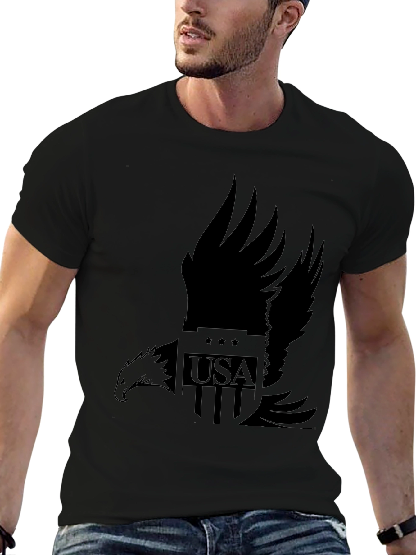 USA Eagle Graphic T-Shirt - Black