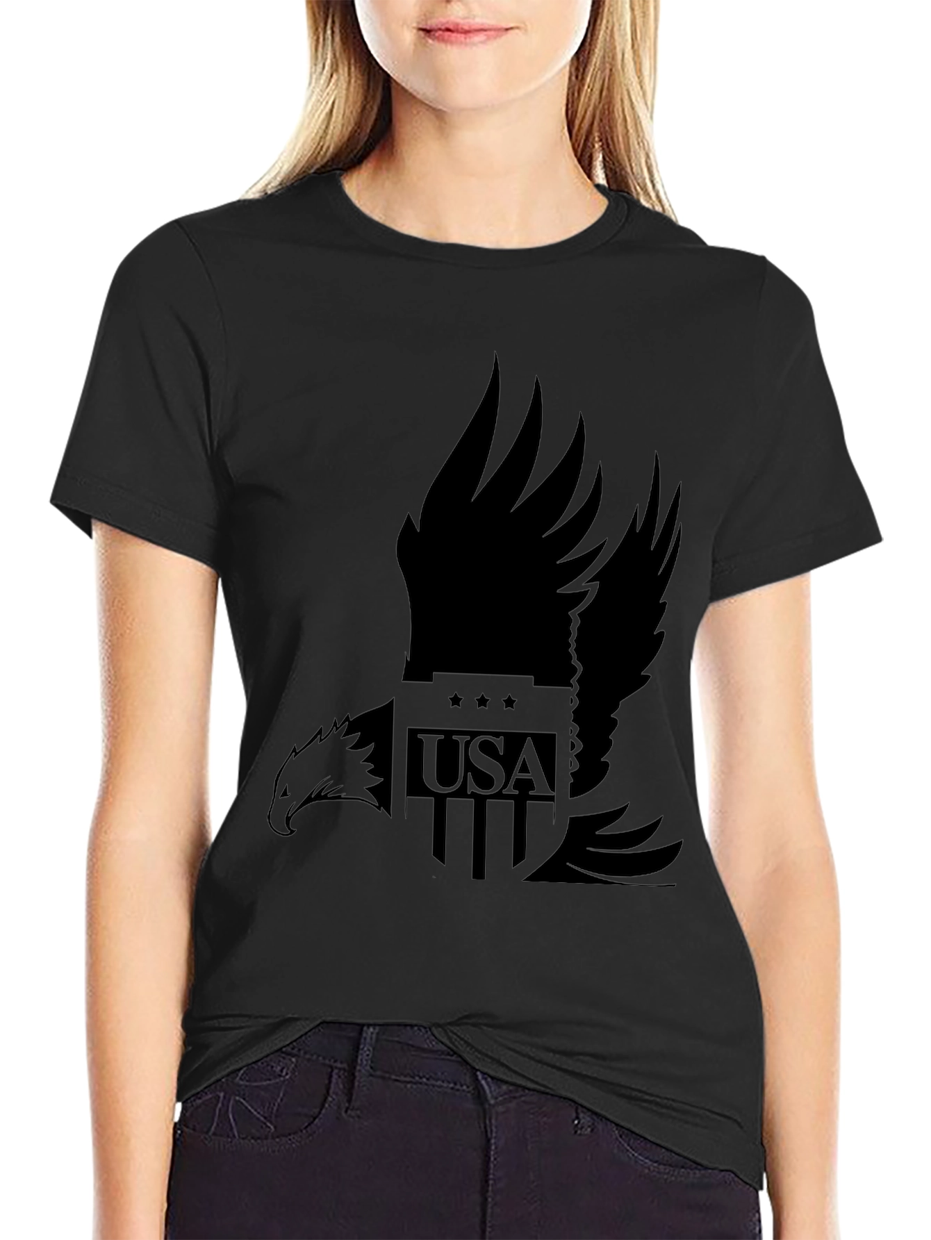 USA Eagle Graphic T-Shirt - Black