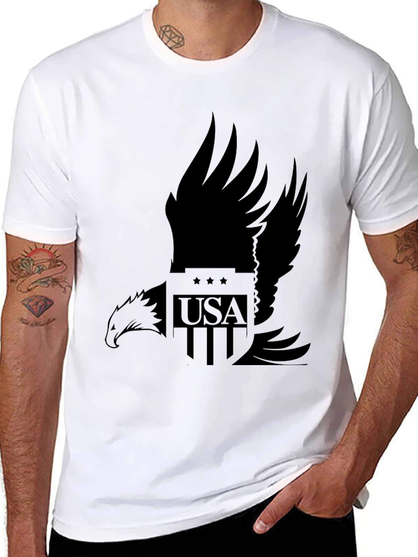 USA Eagle Graphic T-Shirt - Black