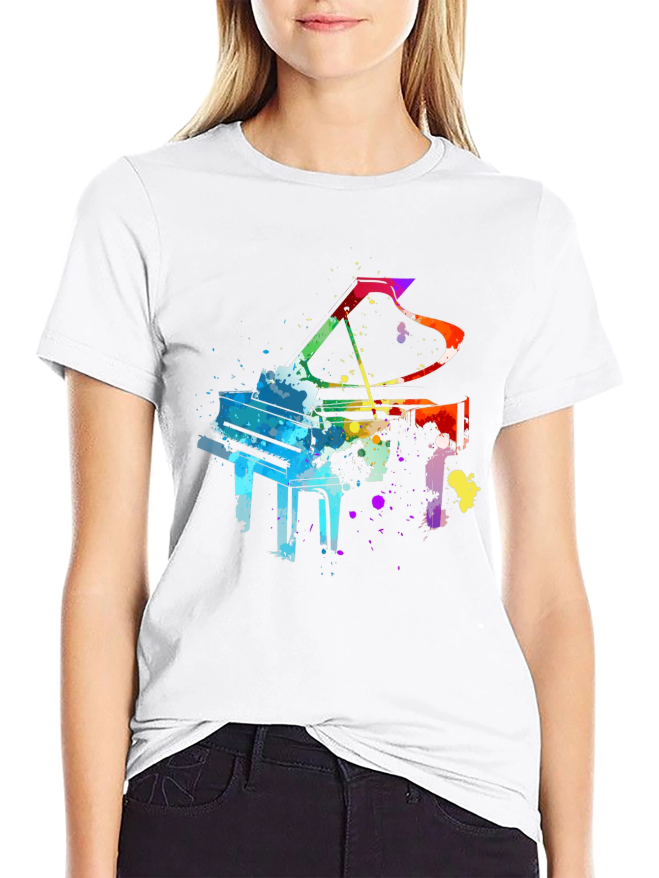 Watercolor Piano Graphic Tee