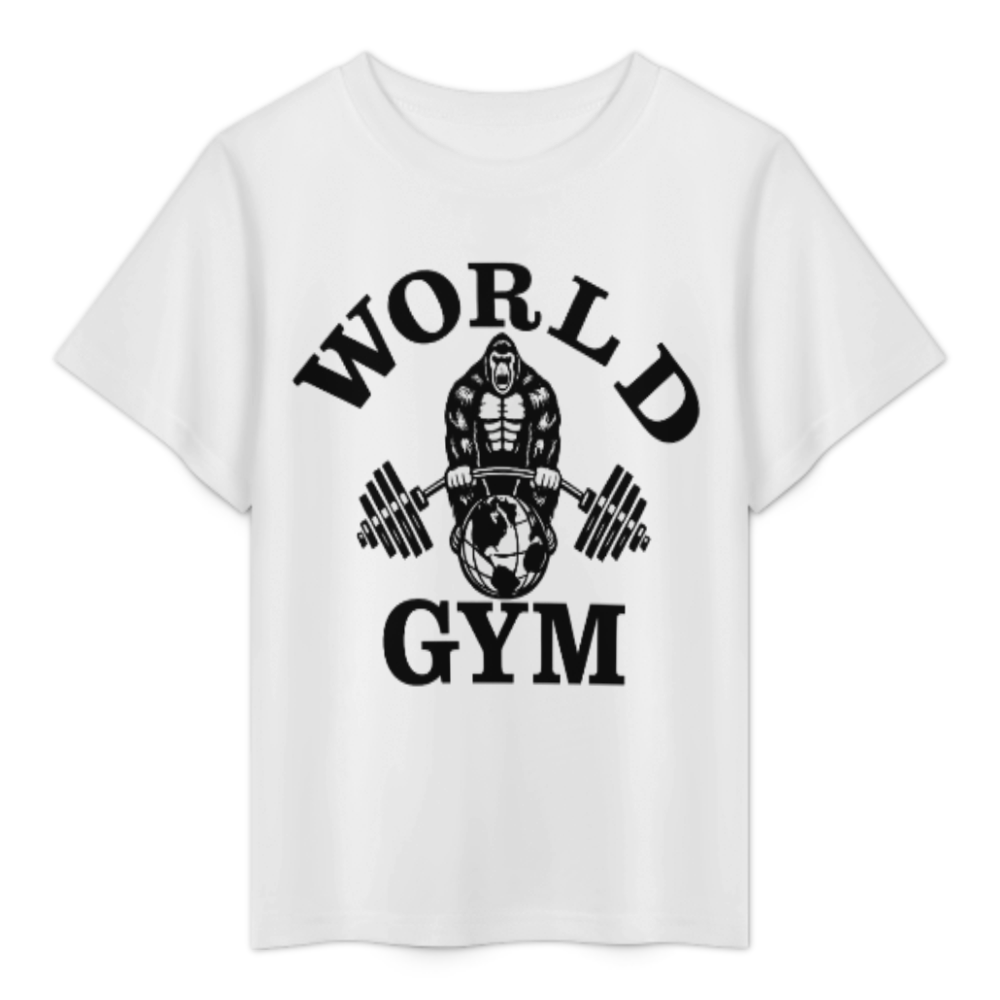 World Gym Strength Gorilla T-Shirt – Monochrome Vector Design(z1206)