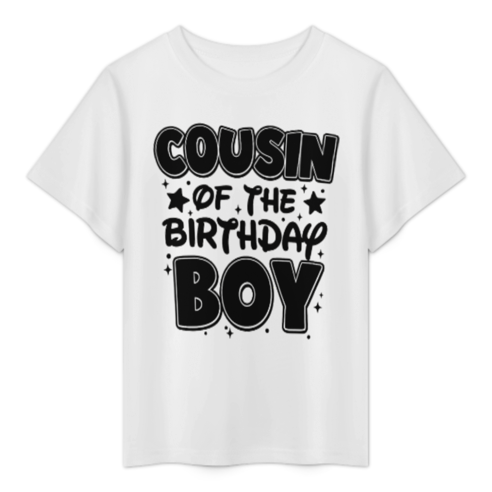 Cousin of the Birthday Boy Graphic T-Shirt – Matching Family Birthday Party Tee(z1192)