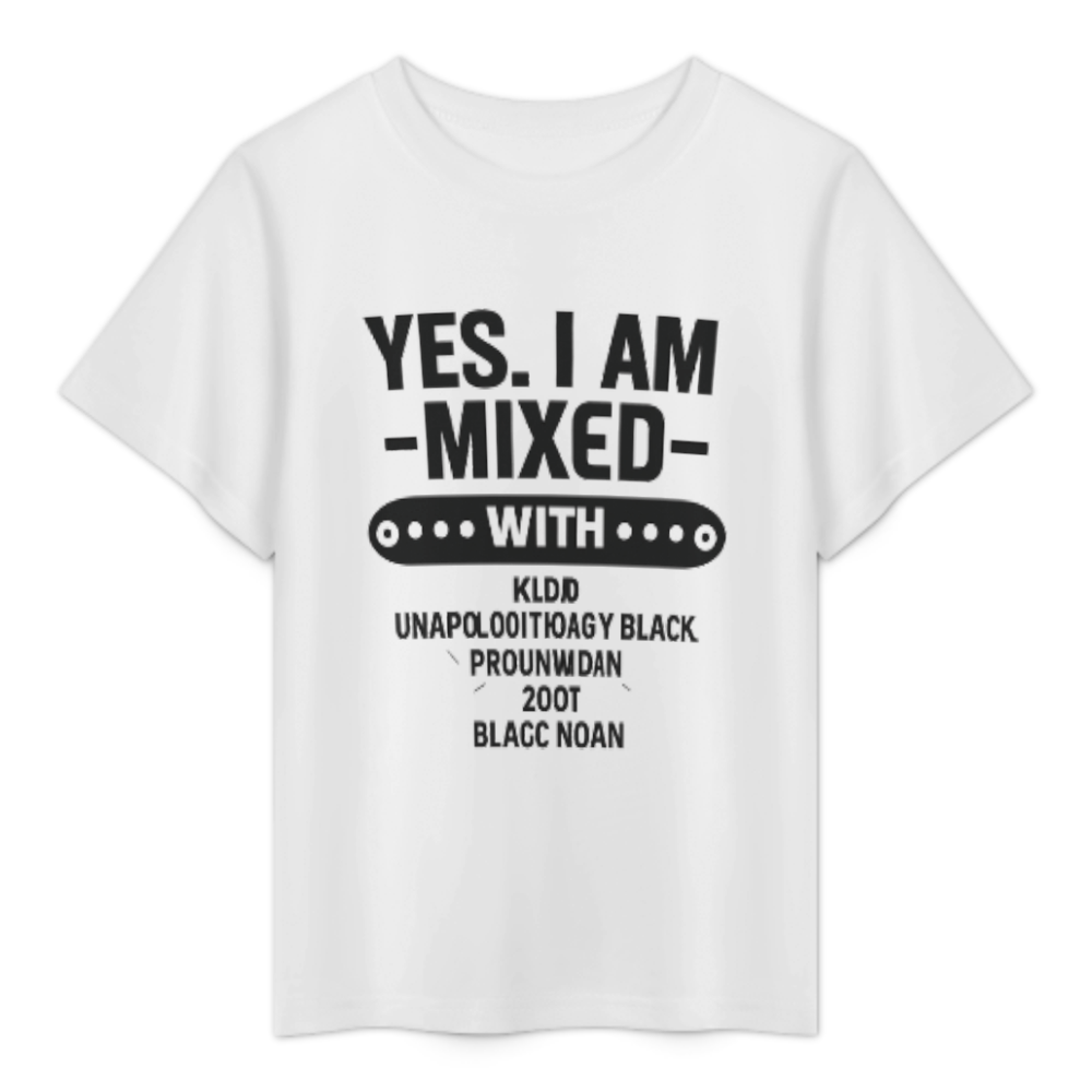 Yes, I Am Mixed With Black – Proud Black Heritage Statement Graphic Tee(z1209)