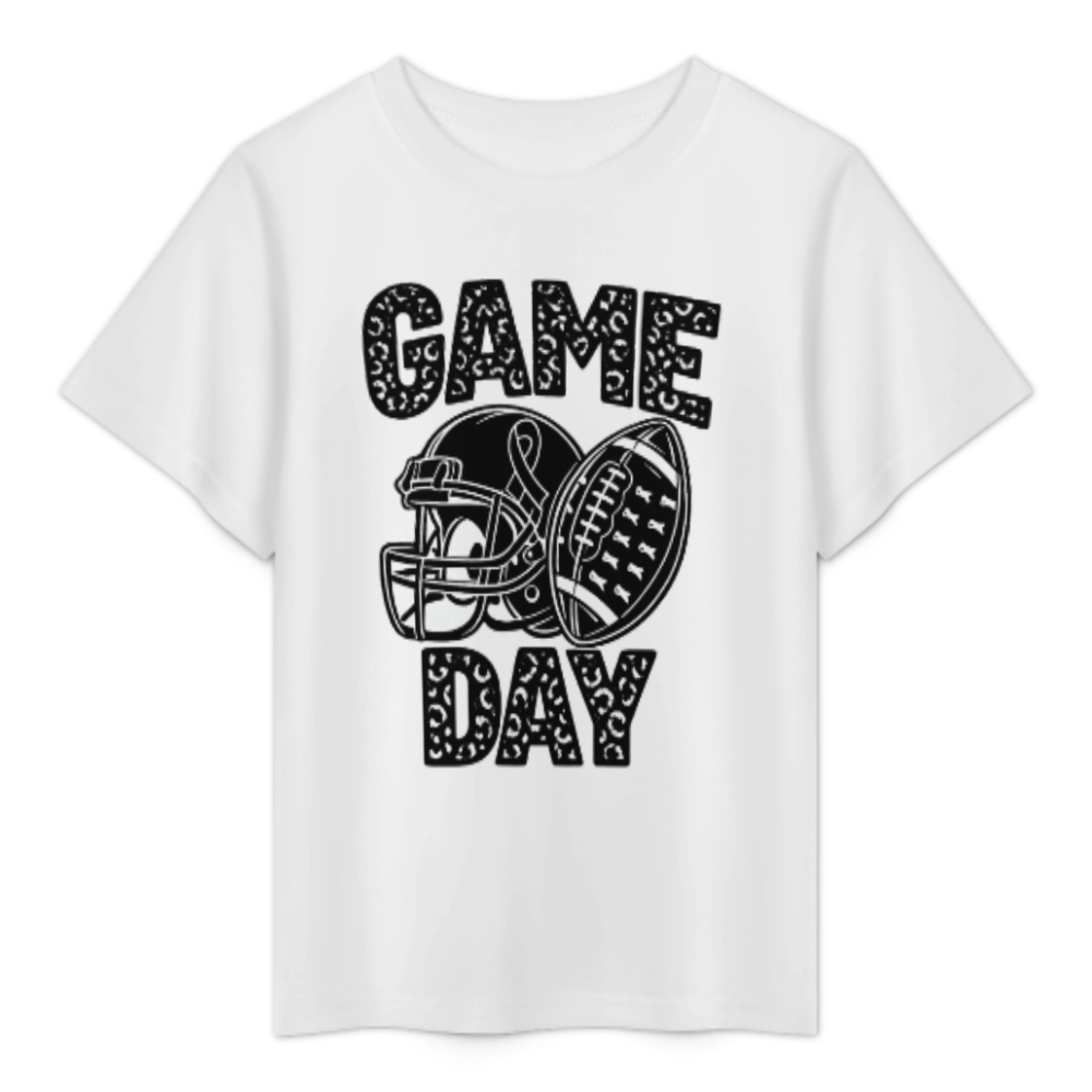 Game Day Leopard Football Helmet Breast Cancer Awareness Graphic Tee | Sports Fan Shirt(z1194)