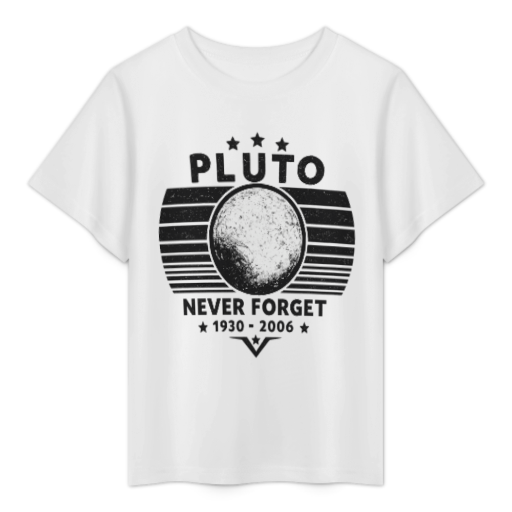 Pluto Never Forget 1930–2006 Vintage Space Graphic T-Shirt(z1201)
