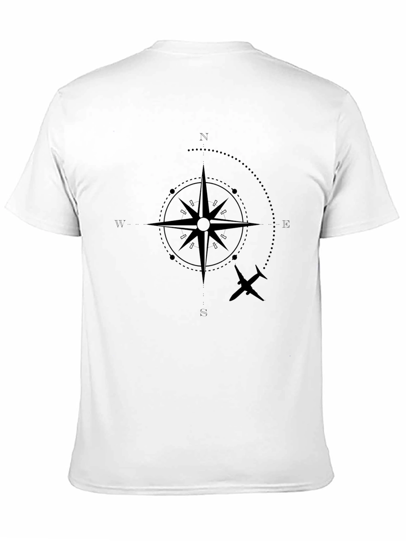 Compass & Plane Graphic Black T-Shirt