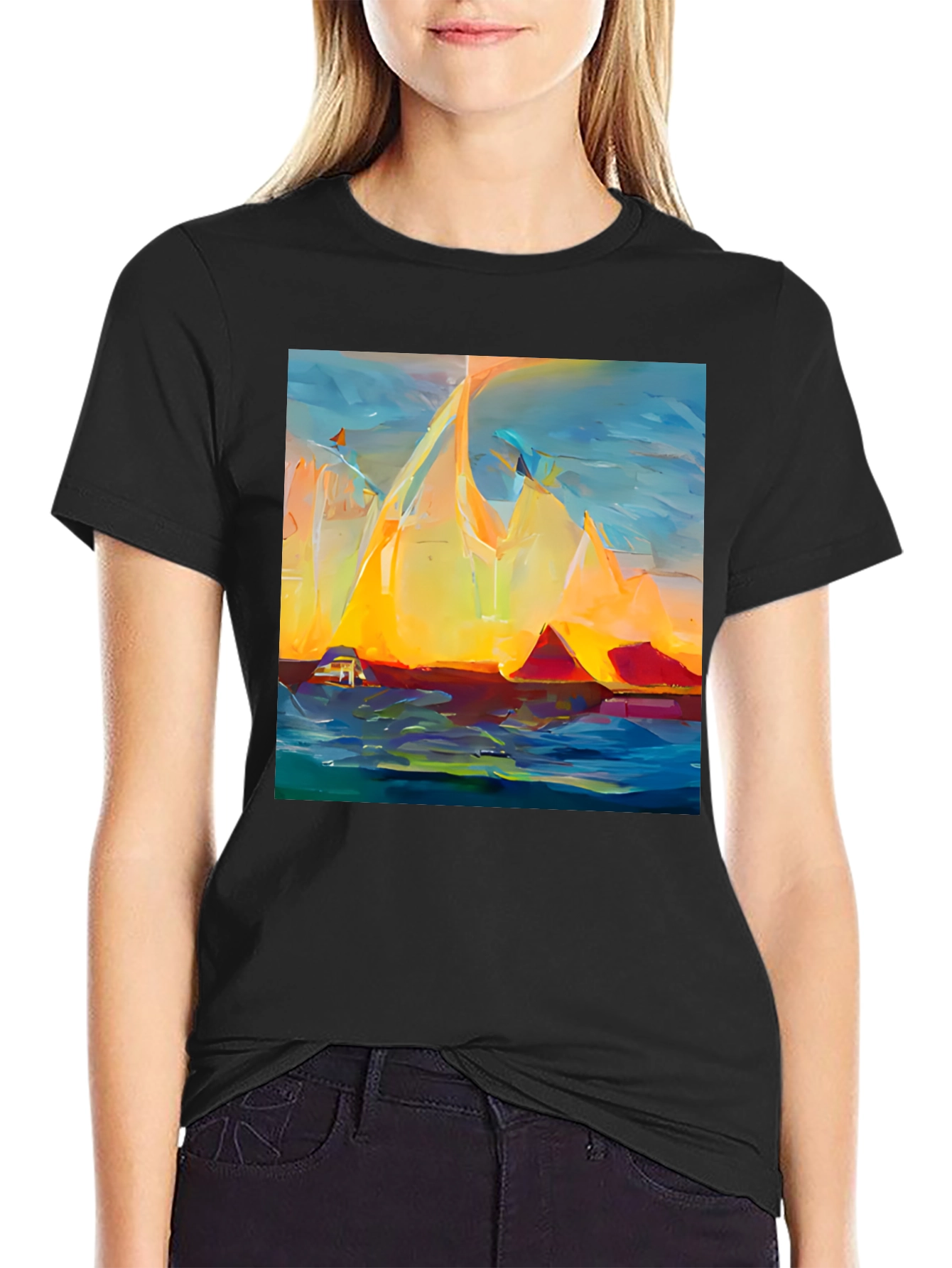 Abstract Mountain Sunset T-Shirt