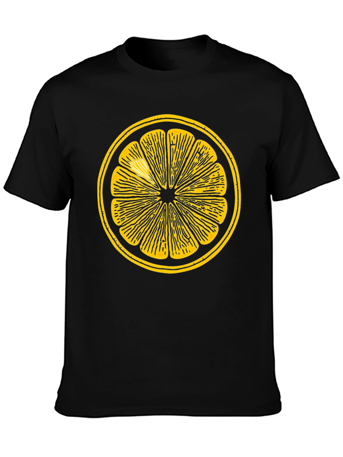 Citrus Slice Graphic Tee - Stylish Black T-Shirt