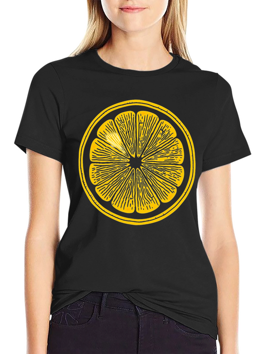 Citrus Slice Graphic Tee - Stylish Black T-Shirt