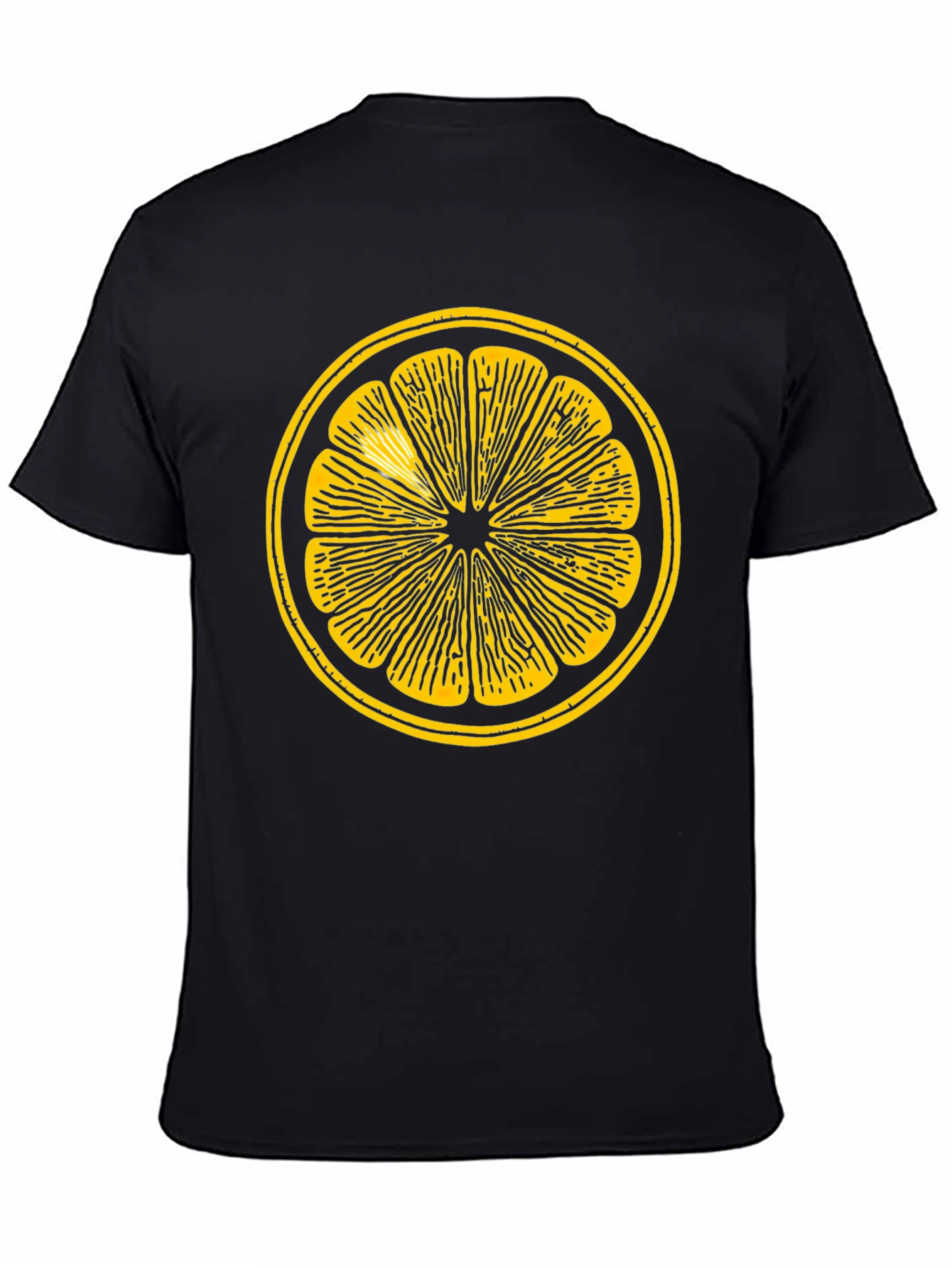 Citrus Slice Graphic Tee - Stylish Black T-Shirt