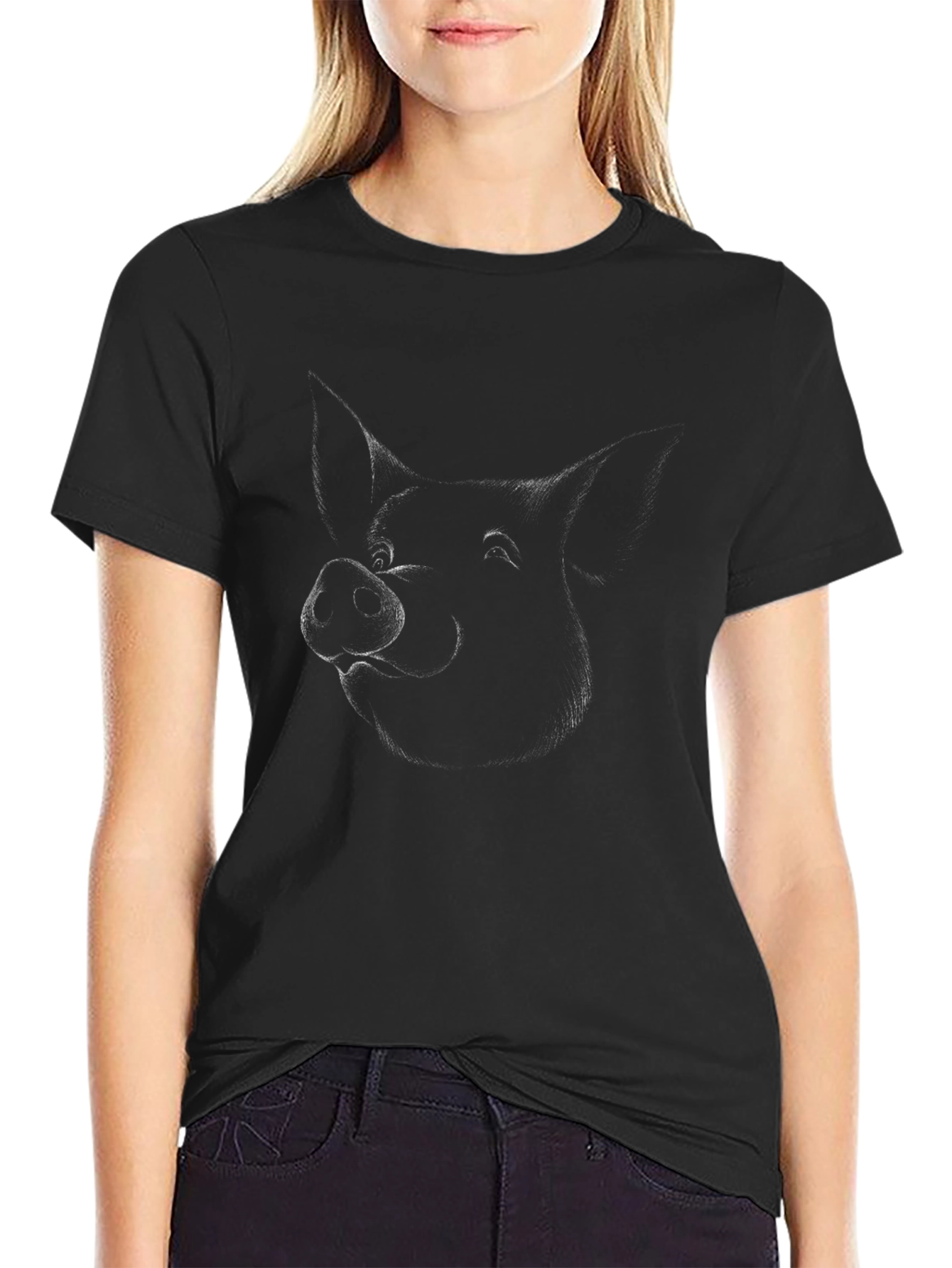 Black Pig Sketch Graphic Tee