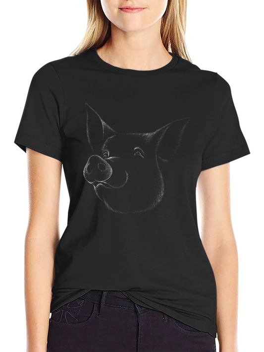 Black Pig Sketch Graphic Tee