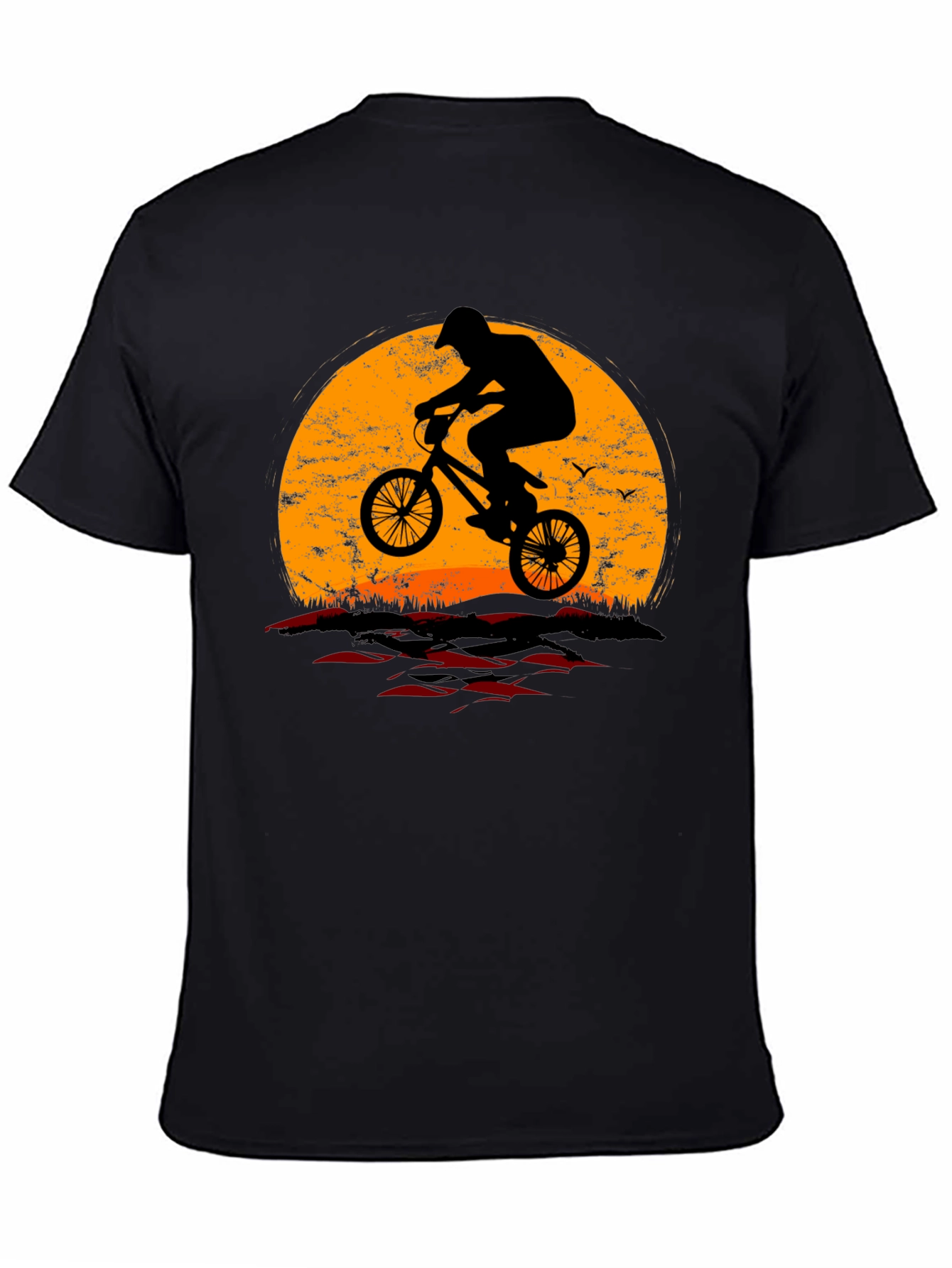 Sunset Silhouette BMX Rider Graphic T-Shirt