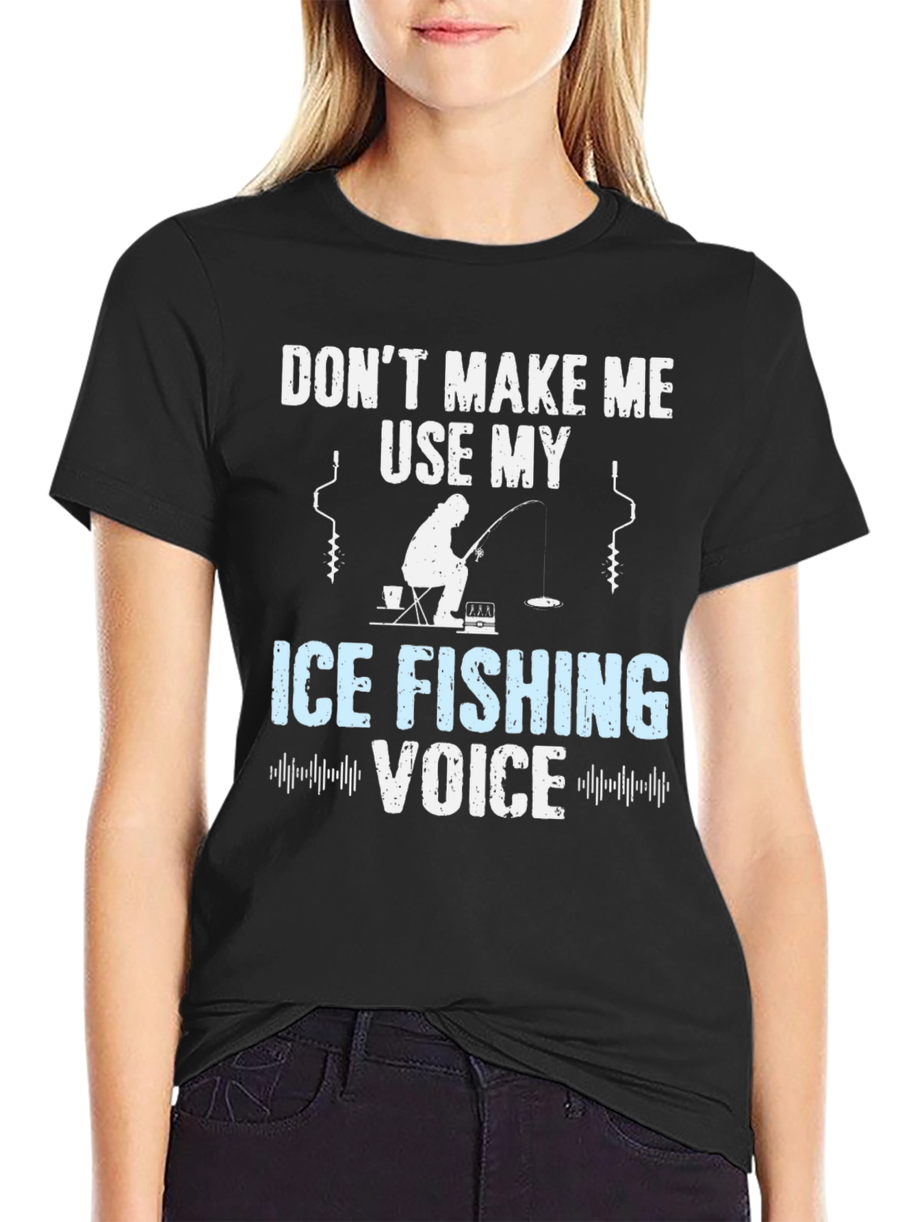 Ice Fishing Voice T-Shirt Funny Fisherman Tee