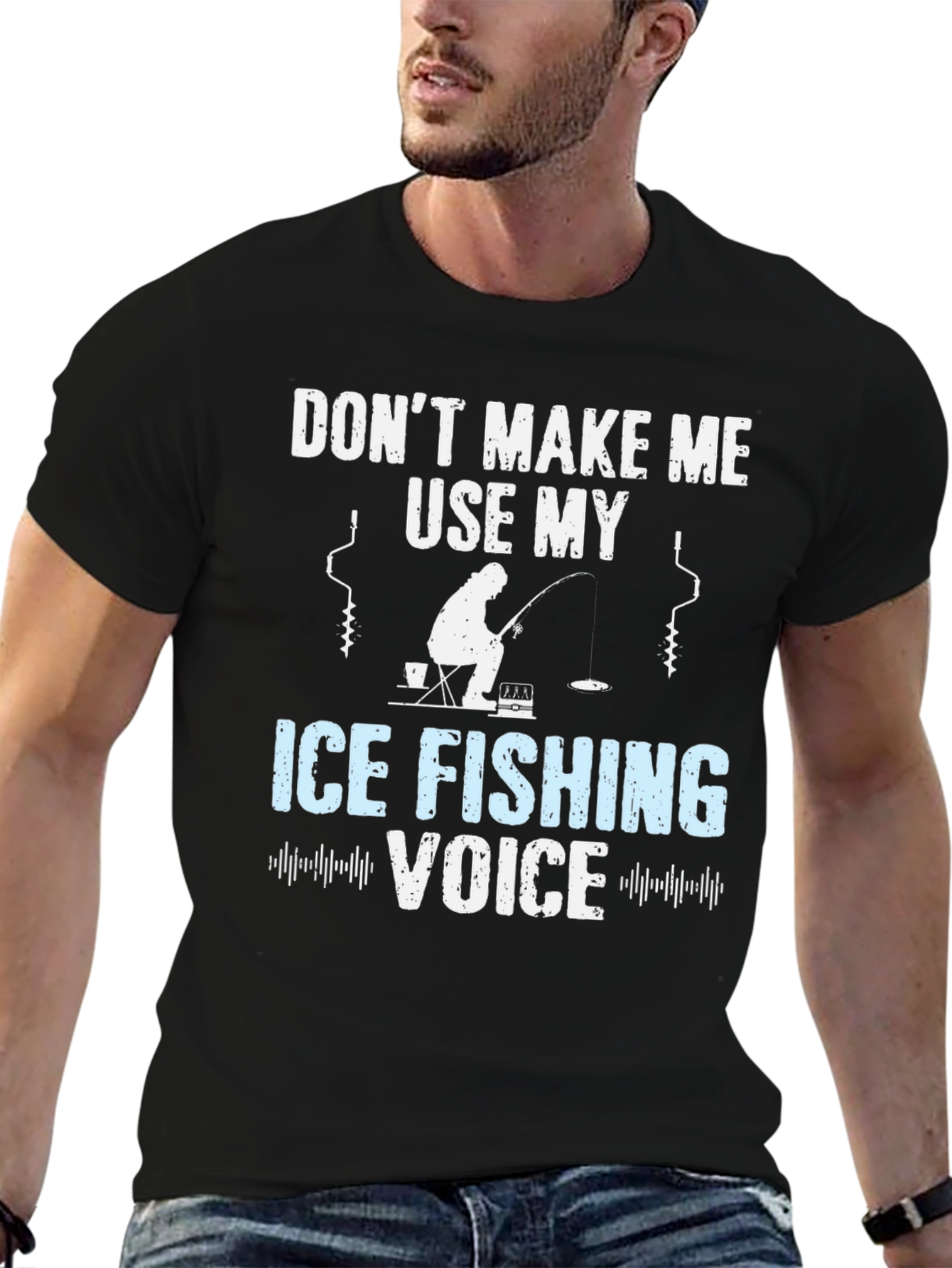 Ice Fishing Voice T-Shirt Funny Fisherman Tee