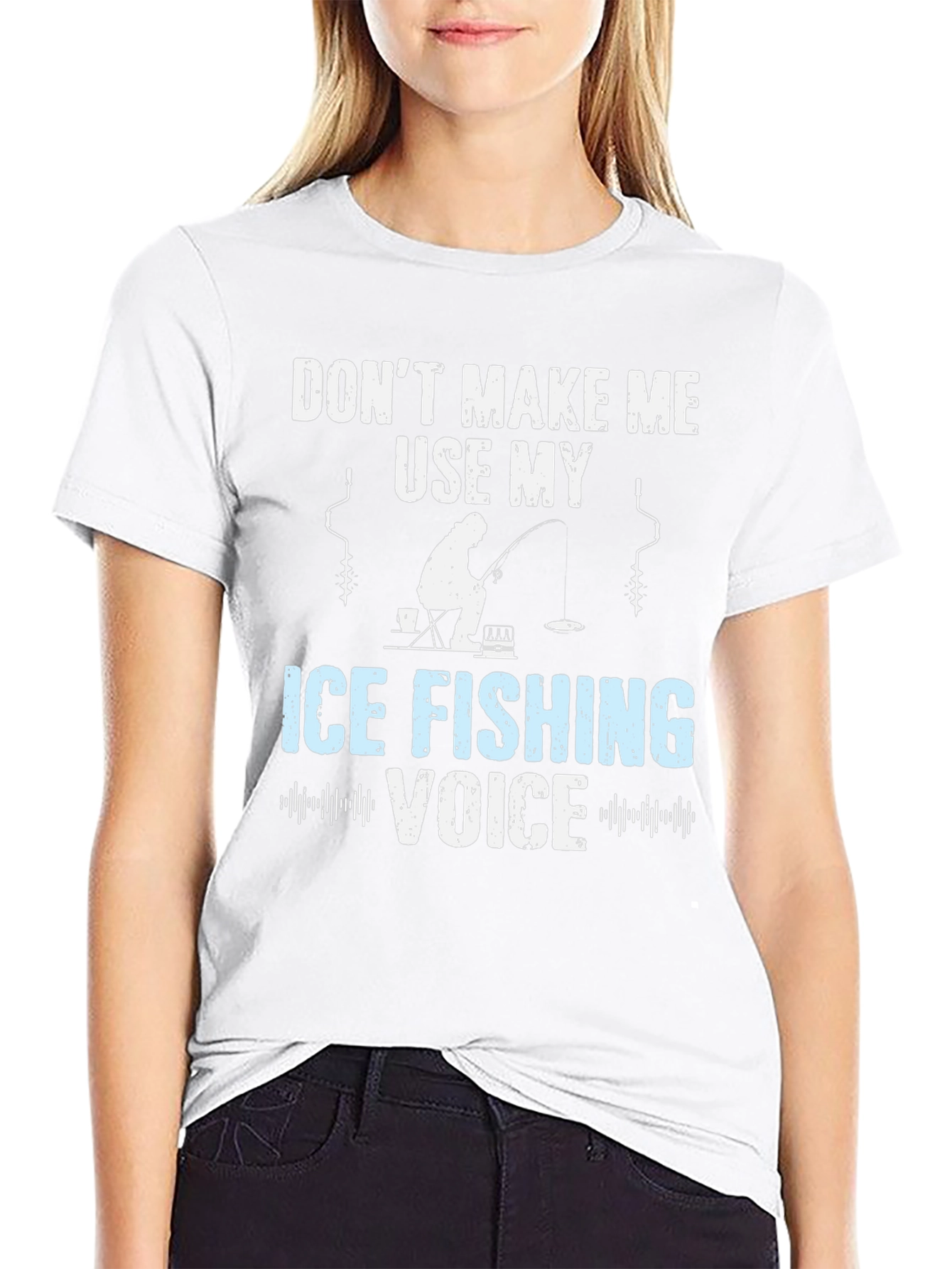 Ice Fishing Voice T-Shirt Funny Fisherman Tee