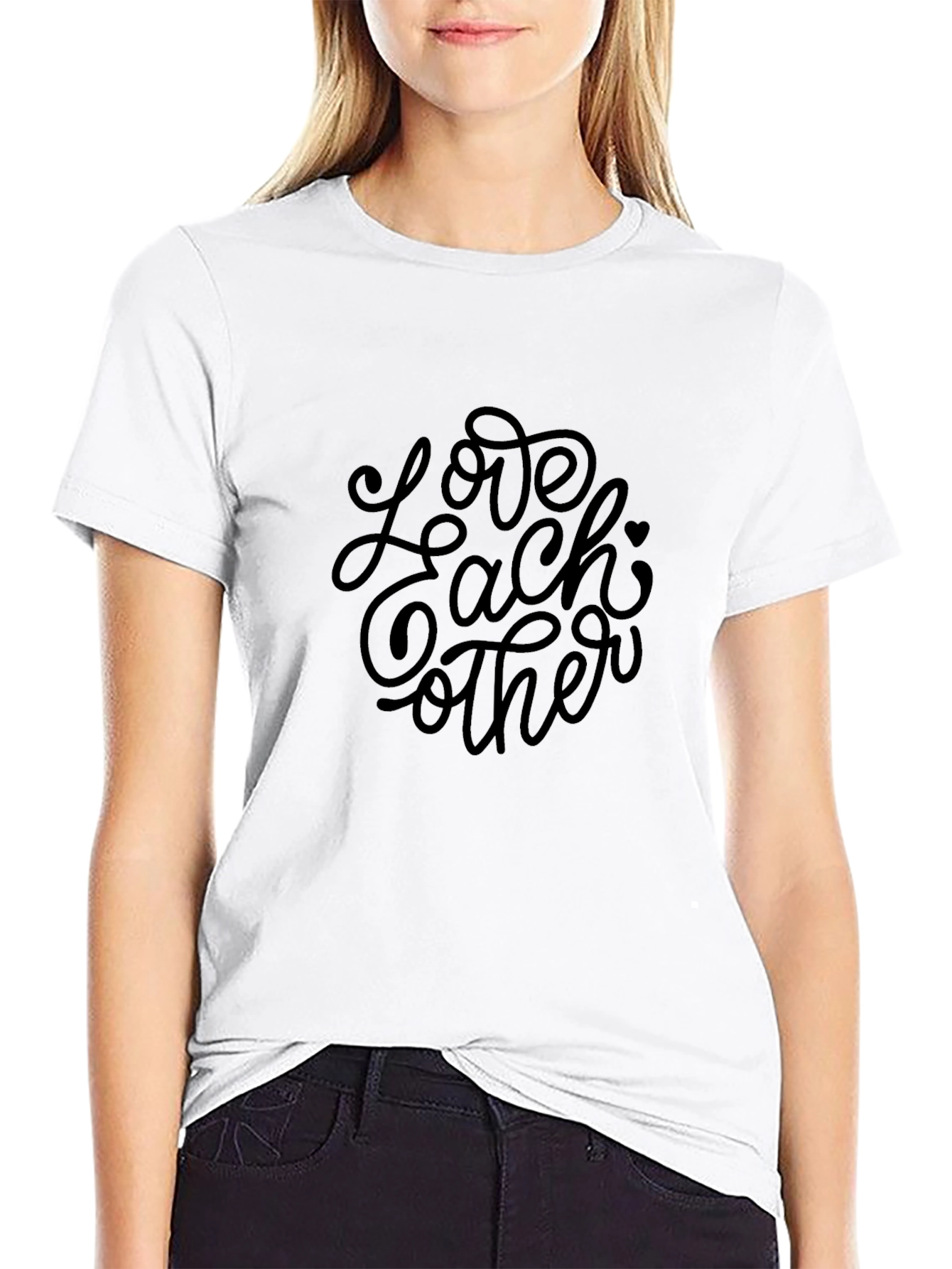 Love Each Other Black Crew Neck T-Shirt