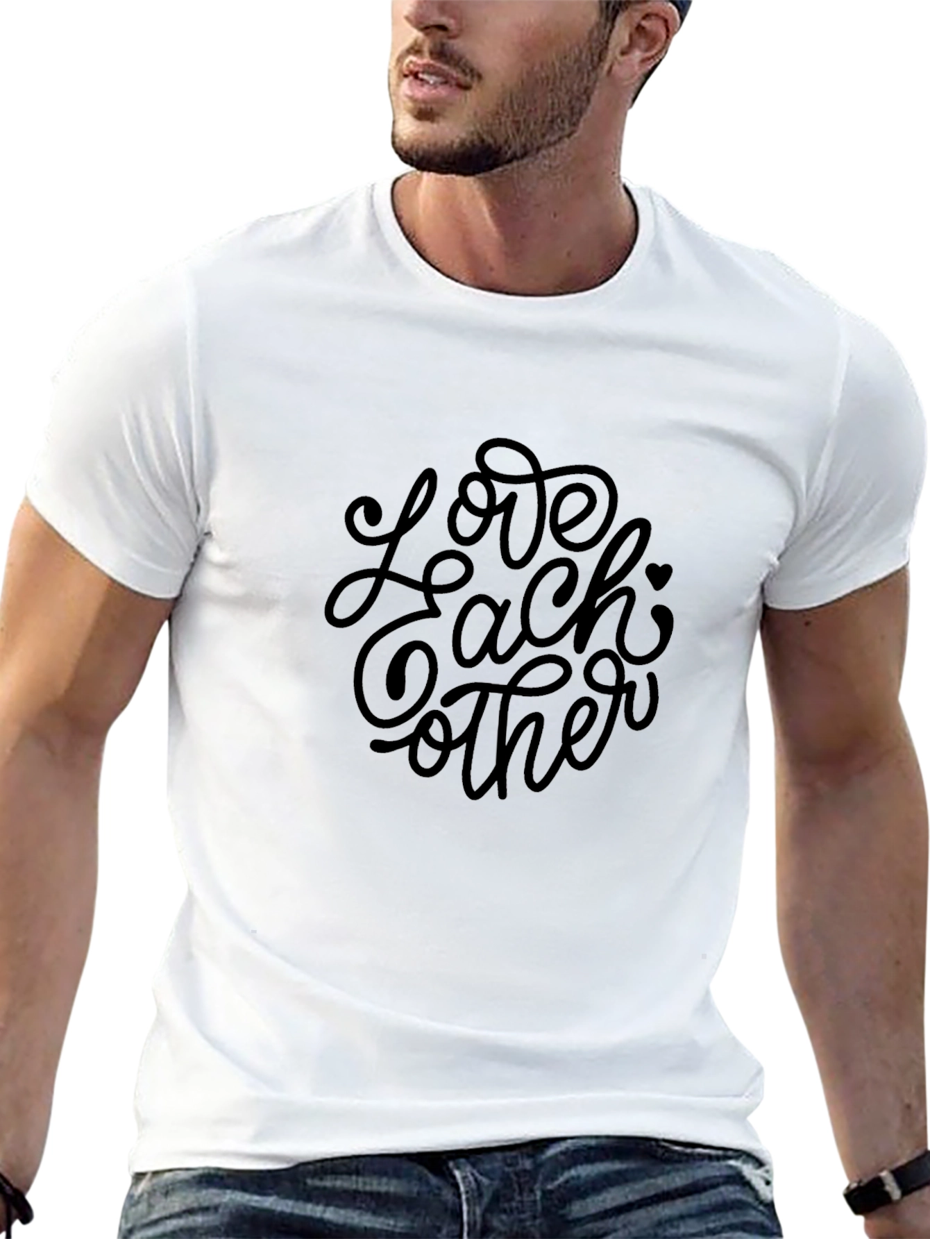 Love Each Other Black Crew Neck T-Shirt