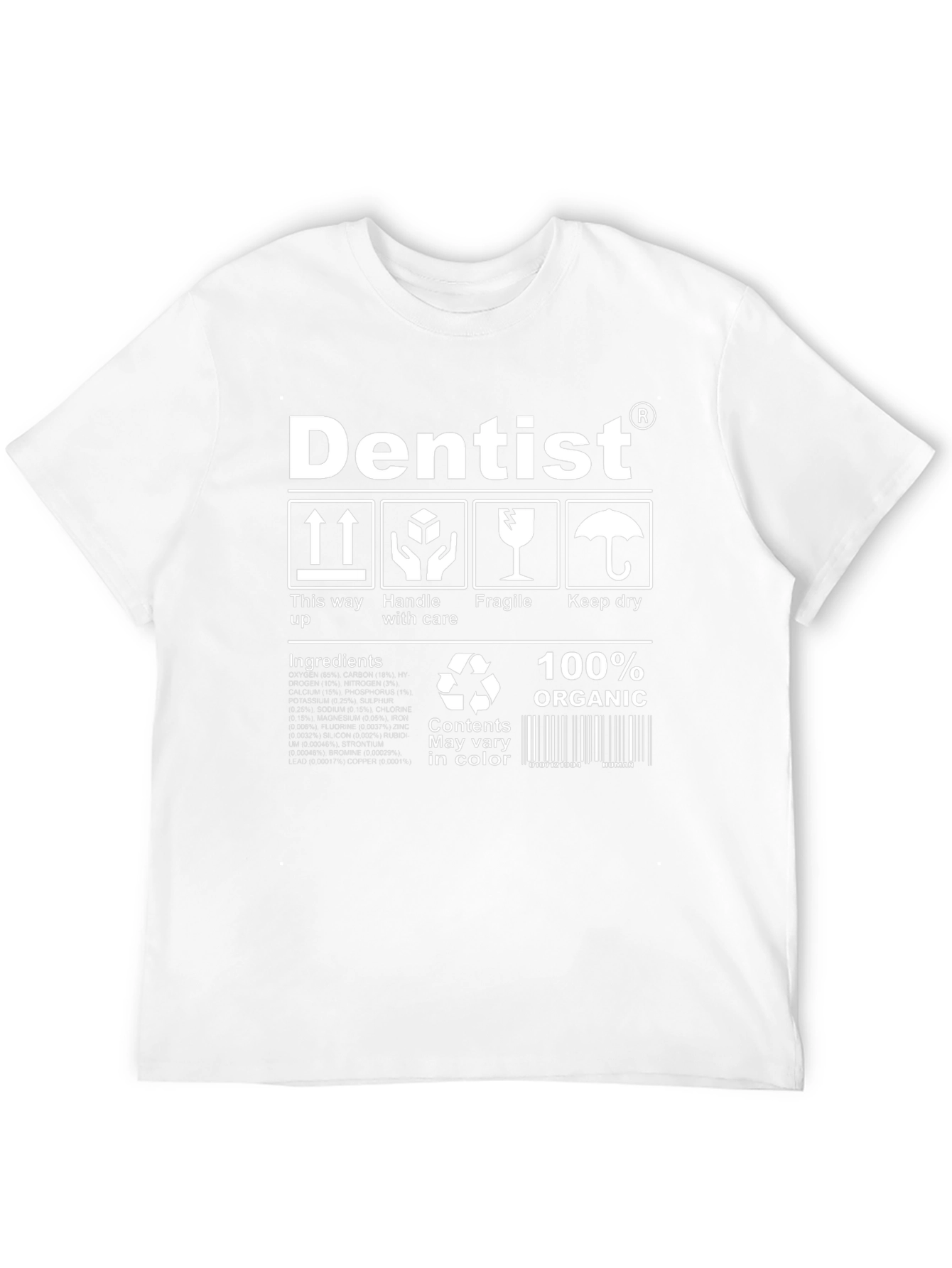 Dentist Organic Cotton T-Shirt - Funny Care Instructions