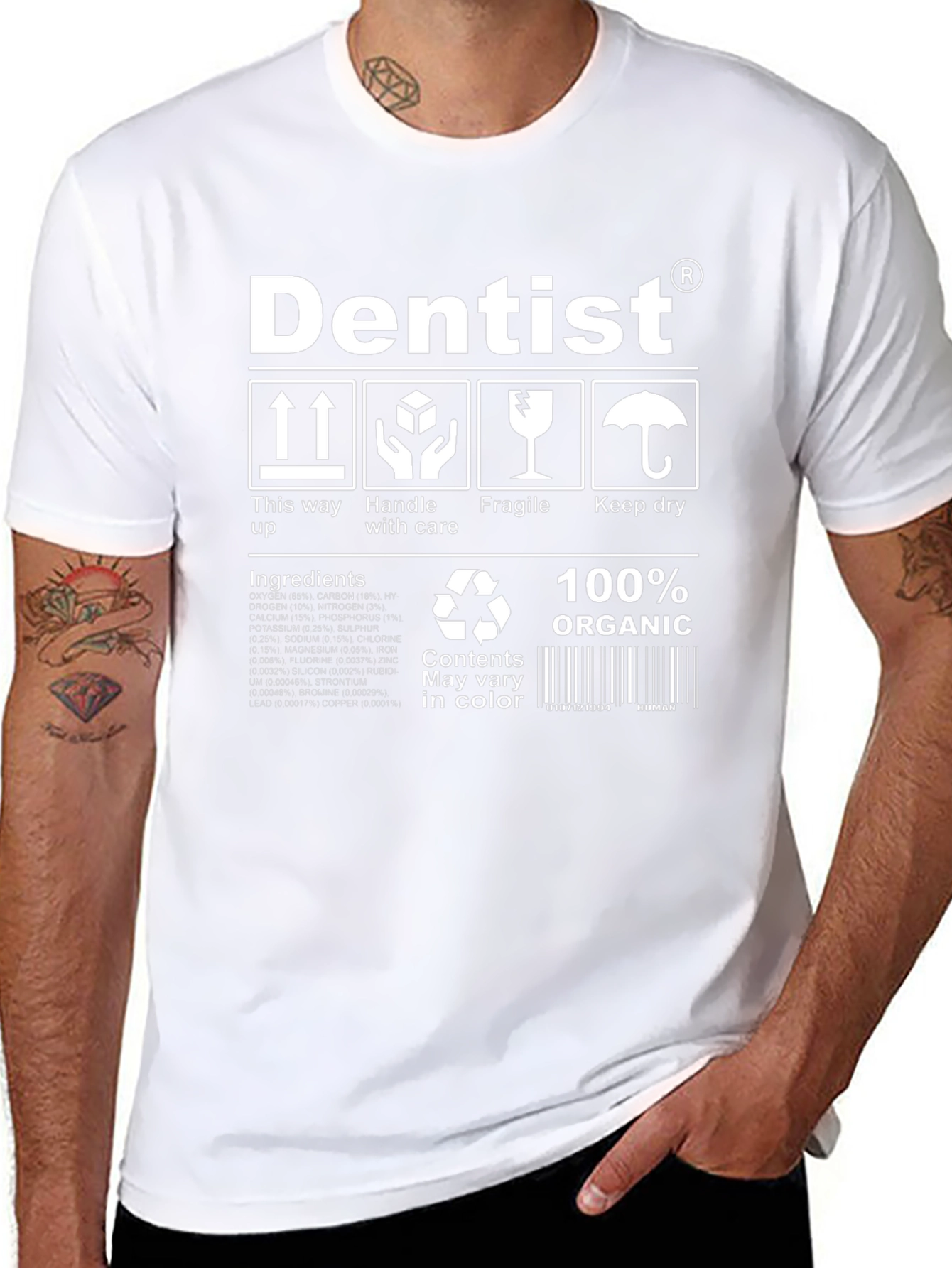 Dentist Organic Cotton T-Shirt - Funny Care Instructions