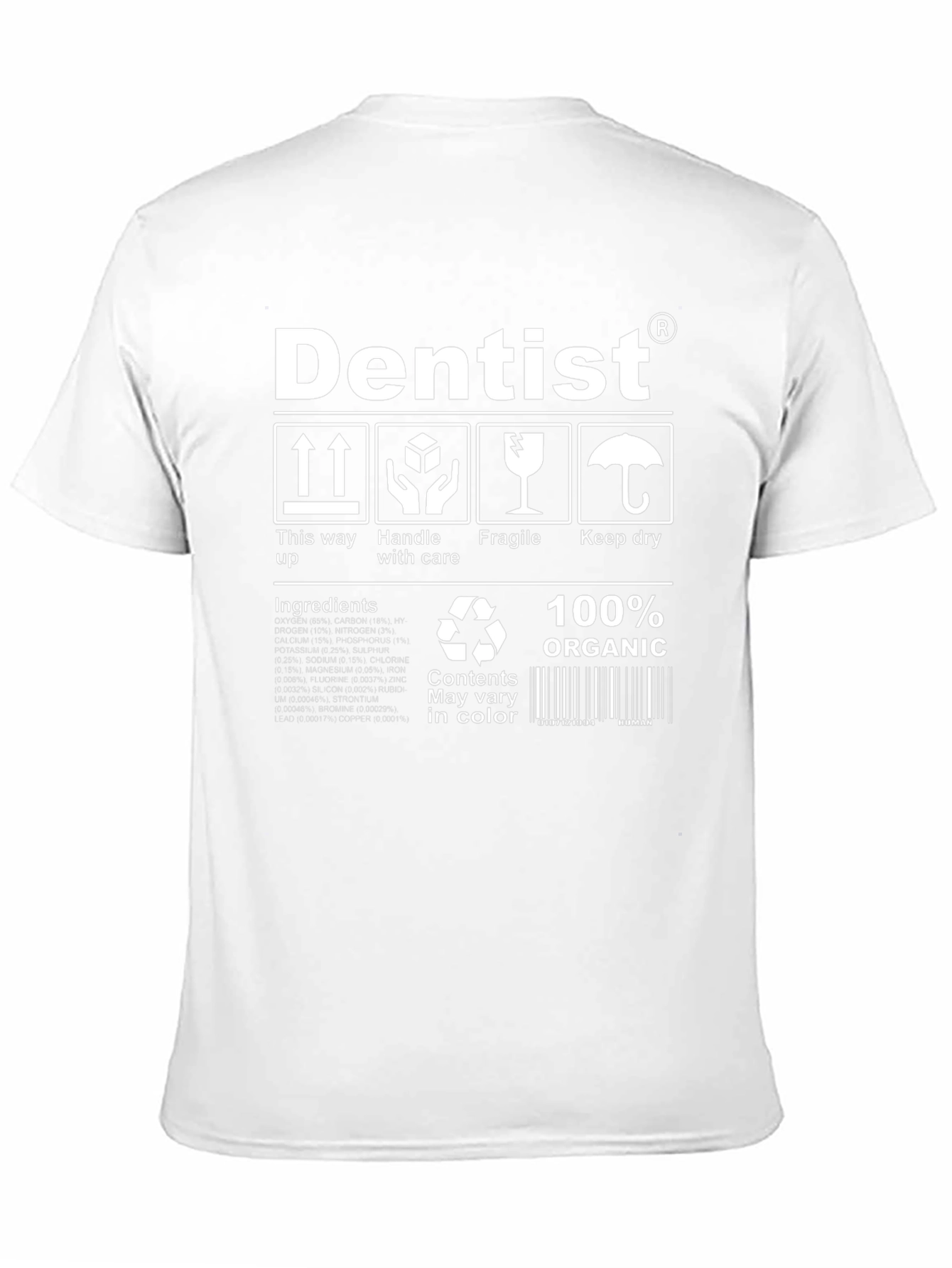 Dentist Organic Cotton T-Shirt - Funny Care Instructions