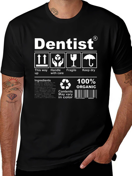 Dentist Organic Cotton T-Shirt - Funny Care Instructions