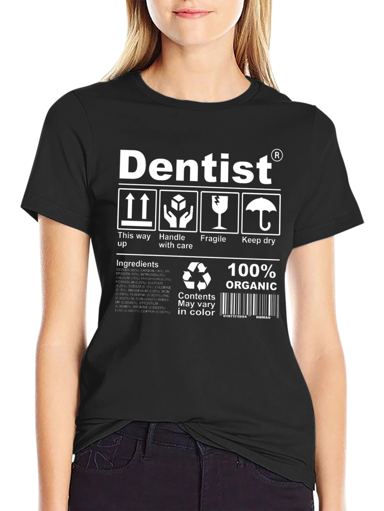 Dentist Organic Cotton T-Shirt - Funny Care Instructions