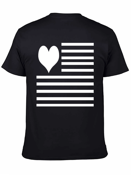 Heart Stripes Graphic Tee - Black