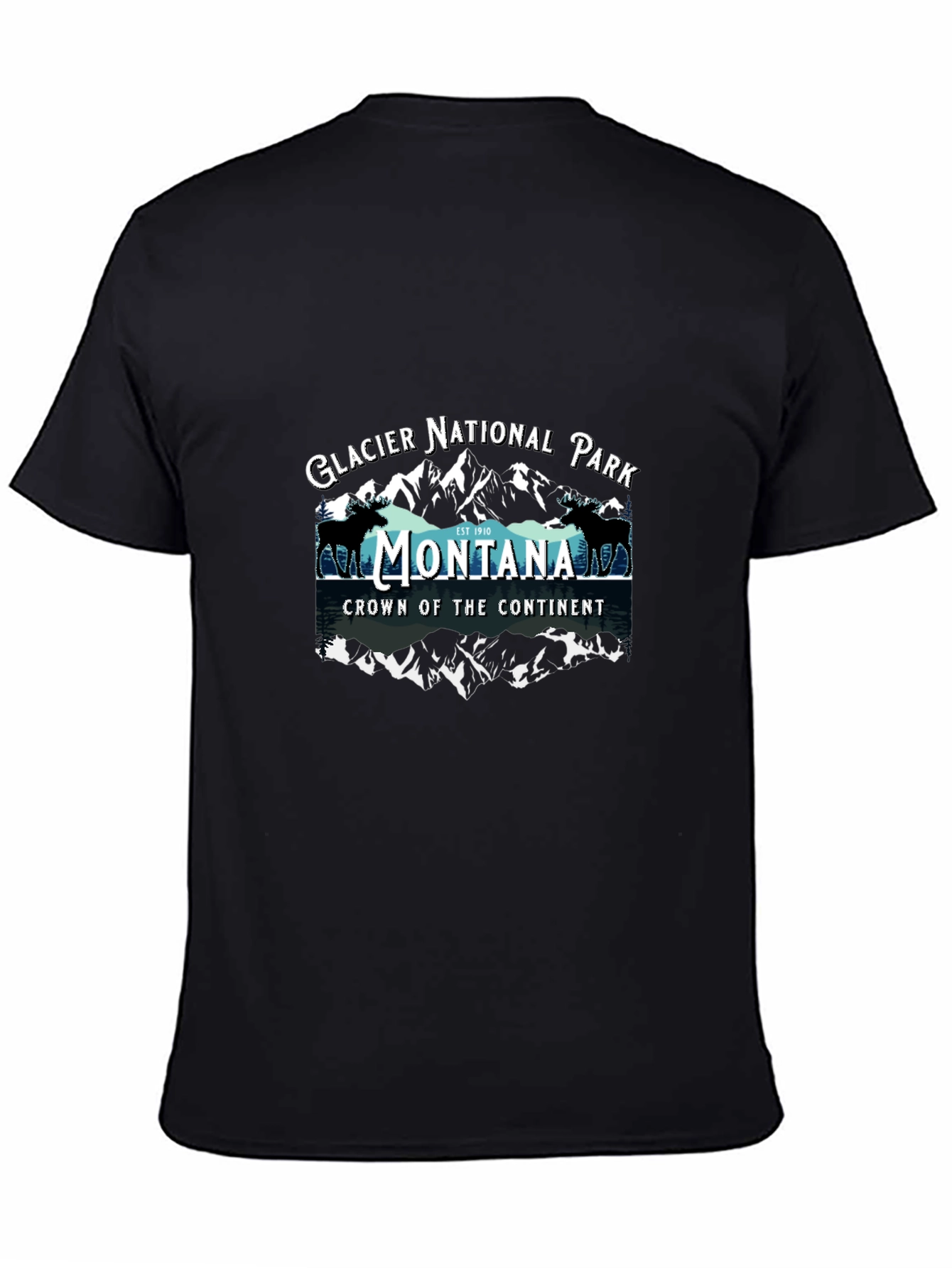 Montana Glacier National Park Black T-Shirt