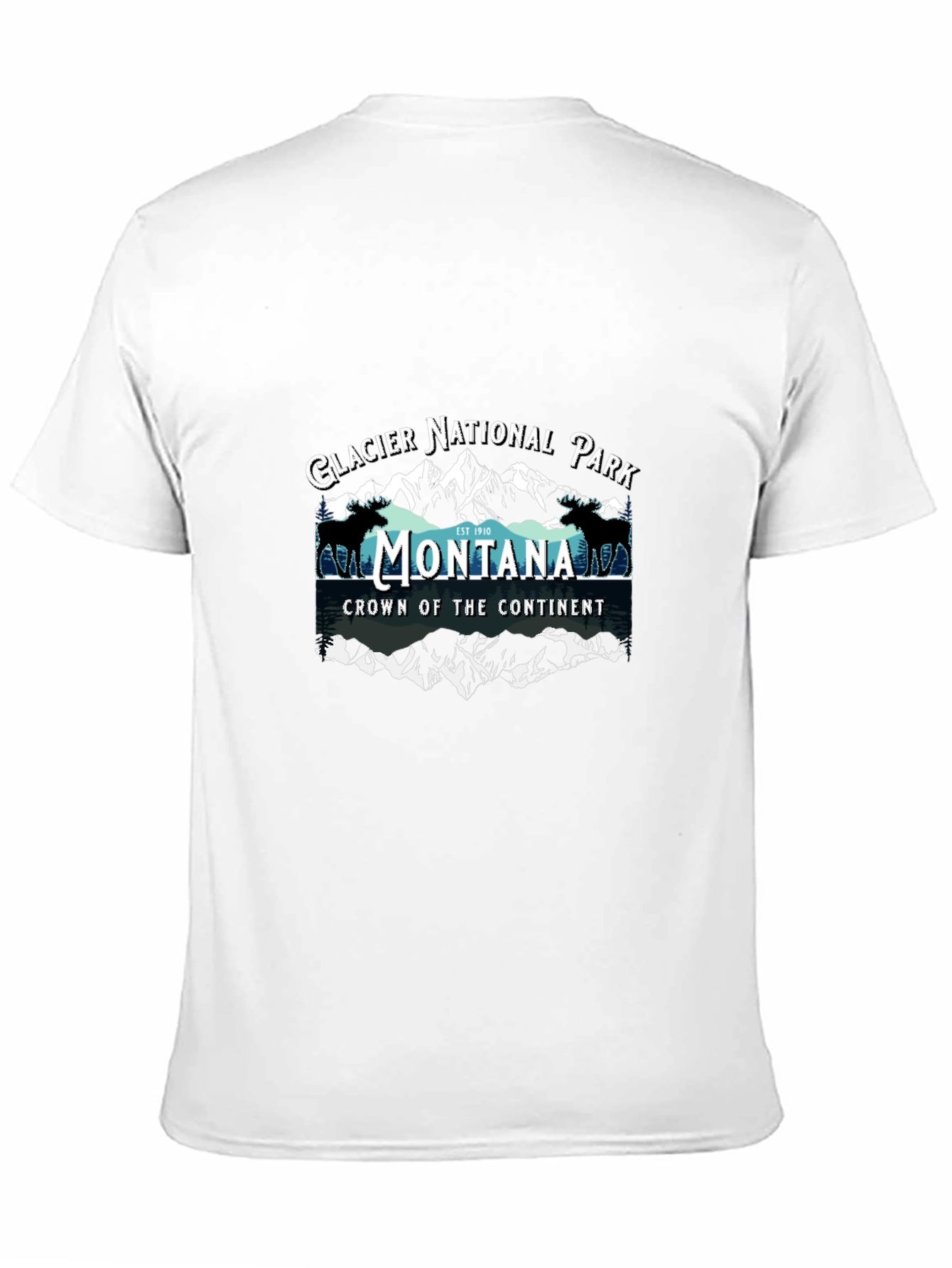 Montana Glacier National Park Black T-Shirt