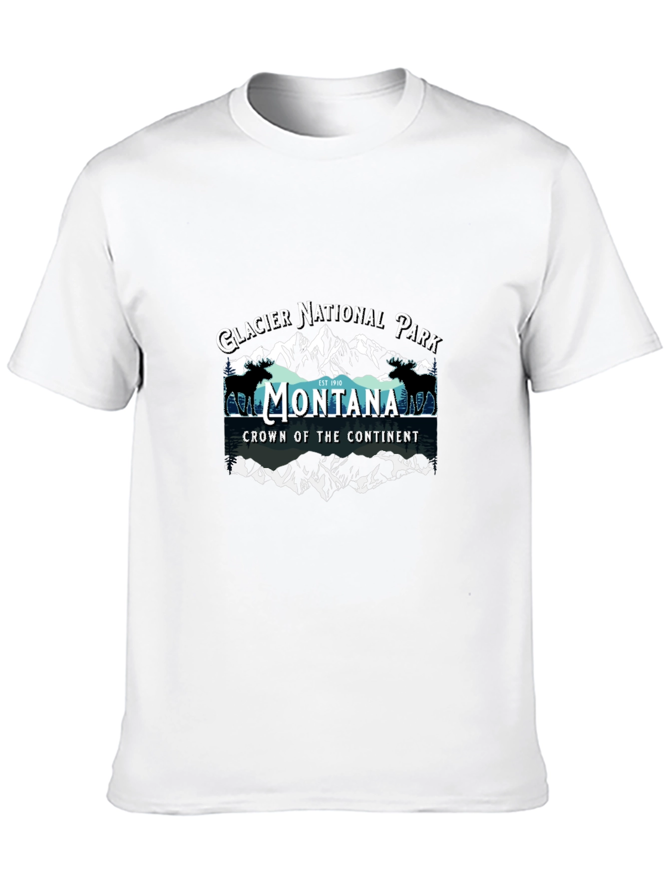 Montana Glacier National Park Black T-Shirt