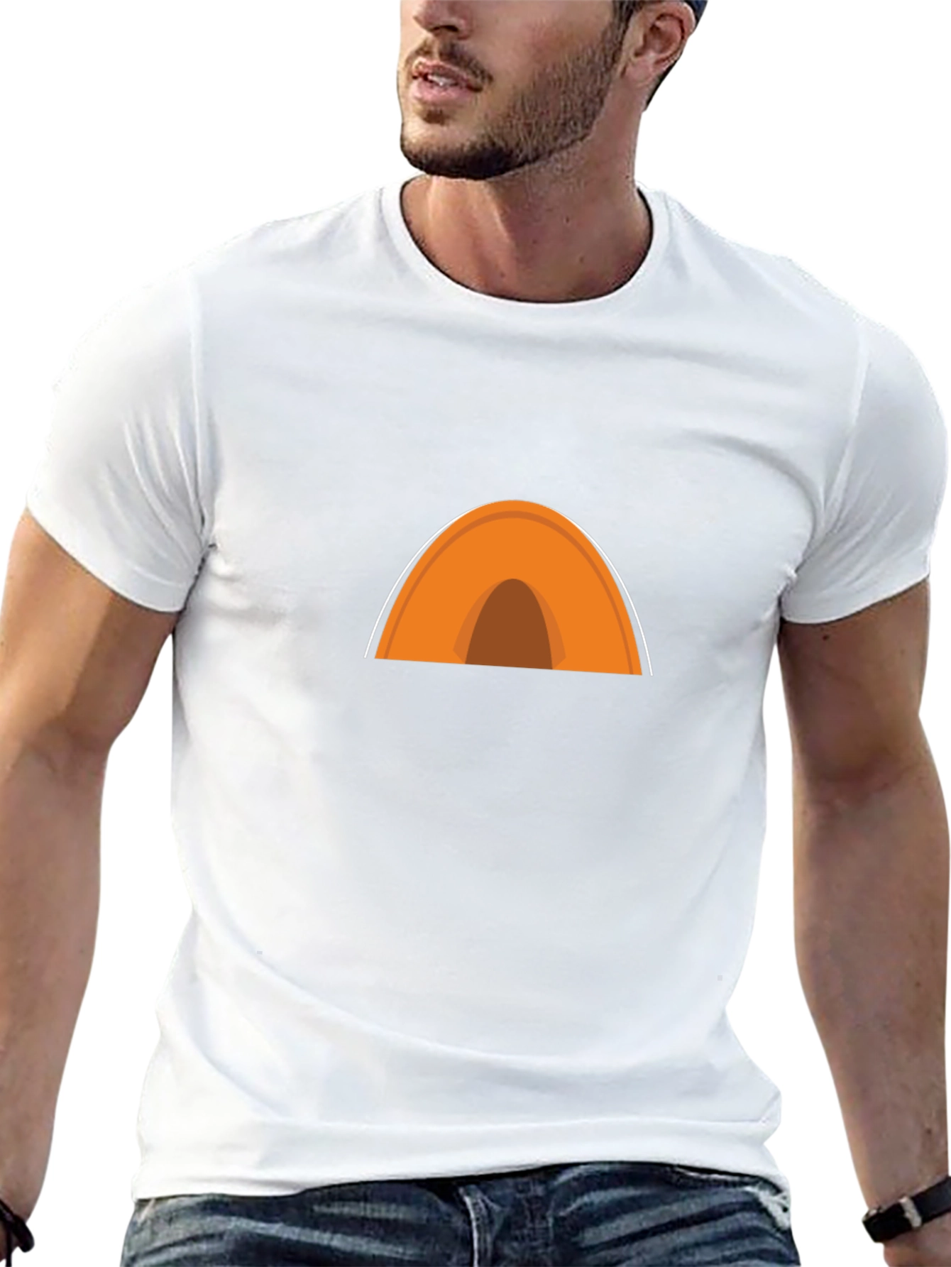Orange Tent Graphic Black T-Shirt