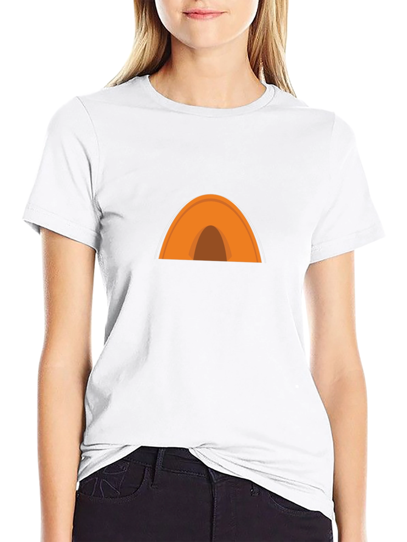 Orange Tent Graphic Black T-Shirt
