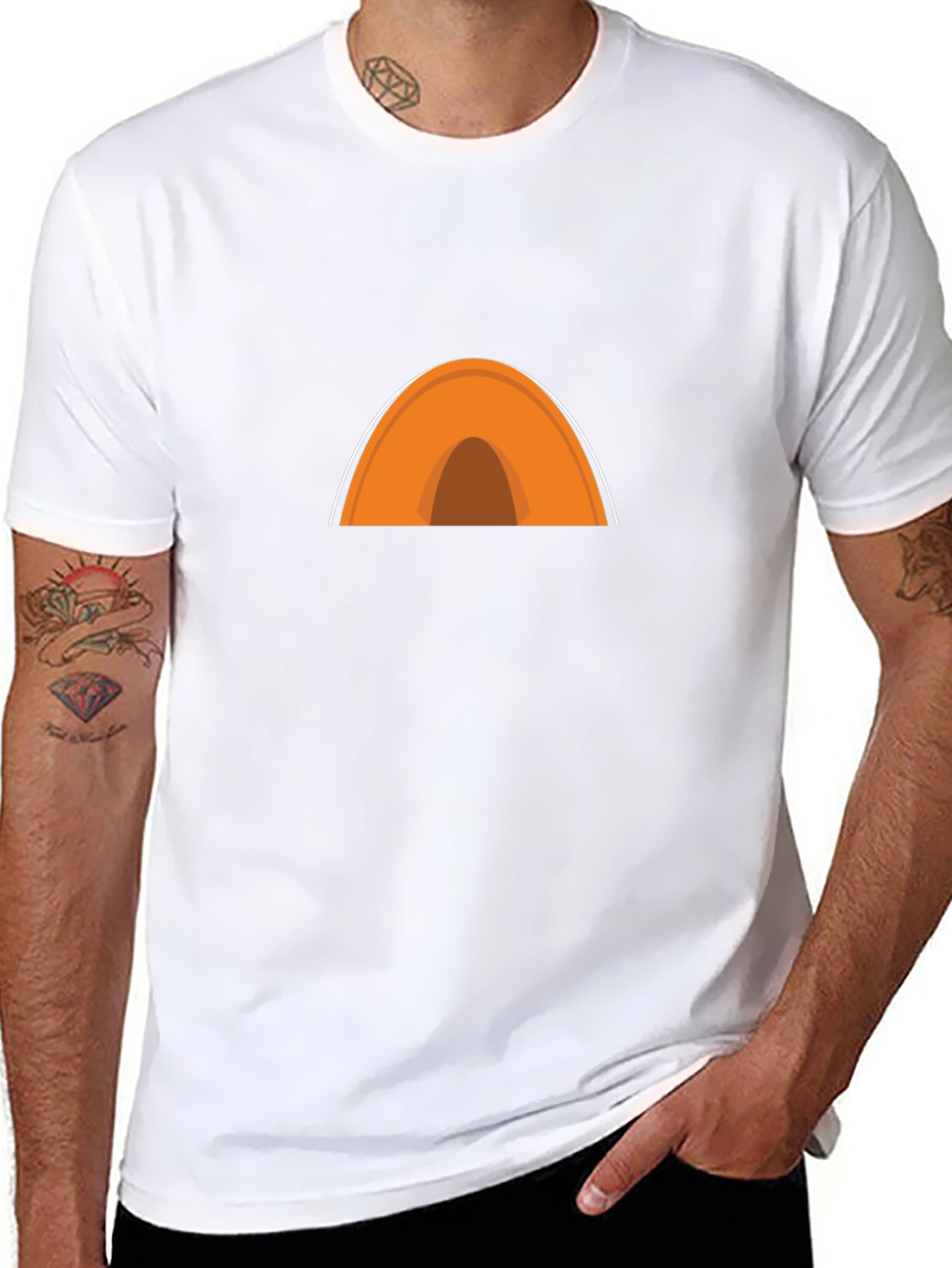 Orange Tent Graphic Black T-Shirt